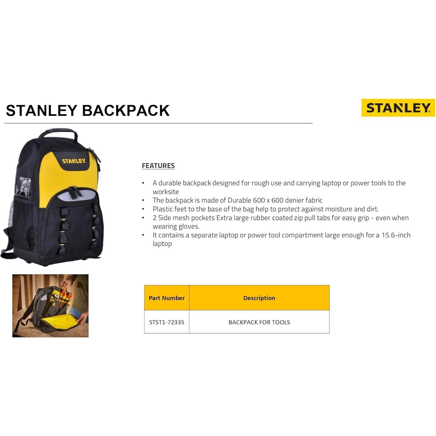 Mochila de Herramientas Stanley STST1-72335 15 kg Nylon