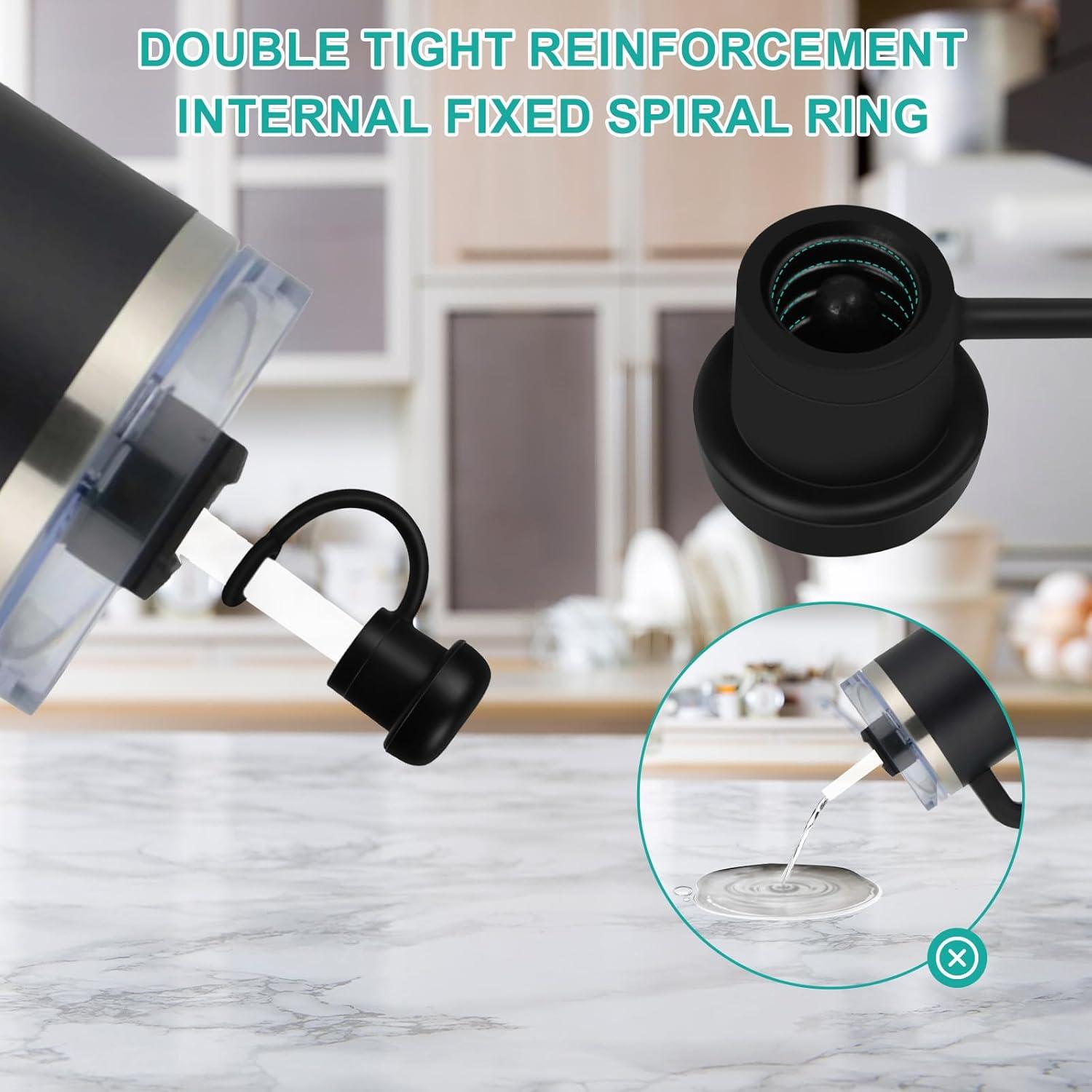 Paquete de 6 Tapas Ajustables de Silicona Cfyouend - Negro