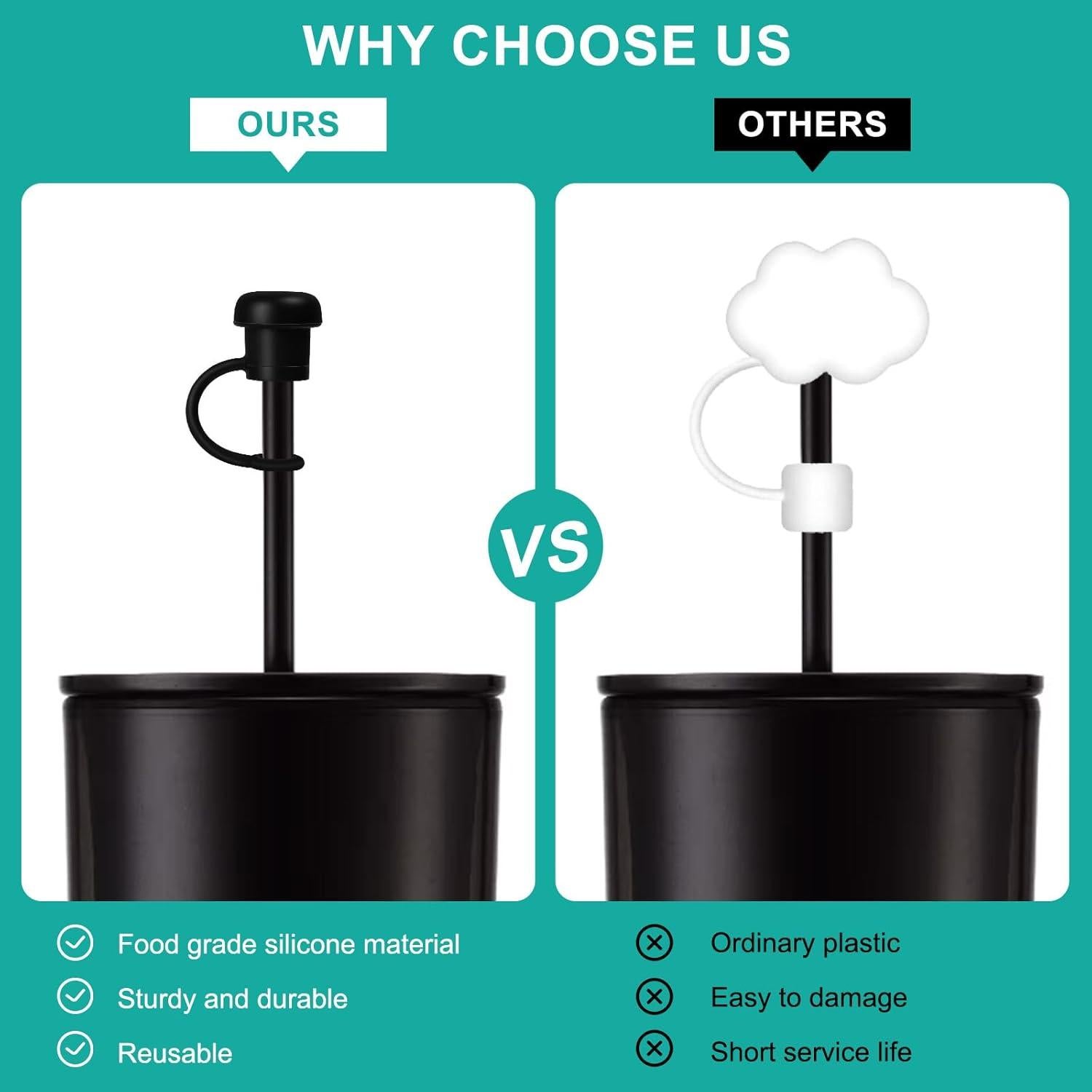 Paquete de 6 Tapas Ajustables de Silicona Cfyouend - Negro