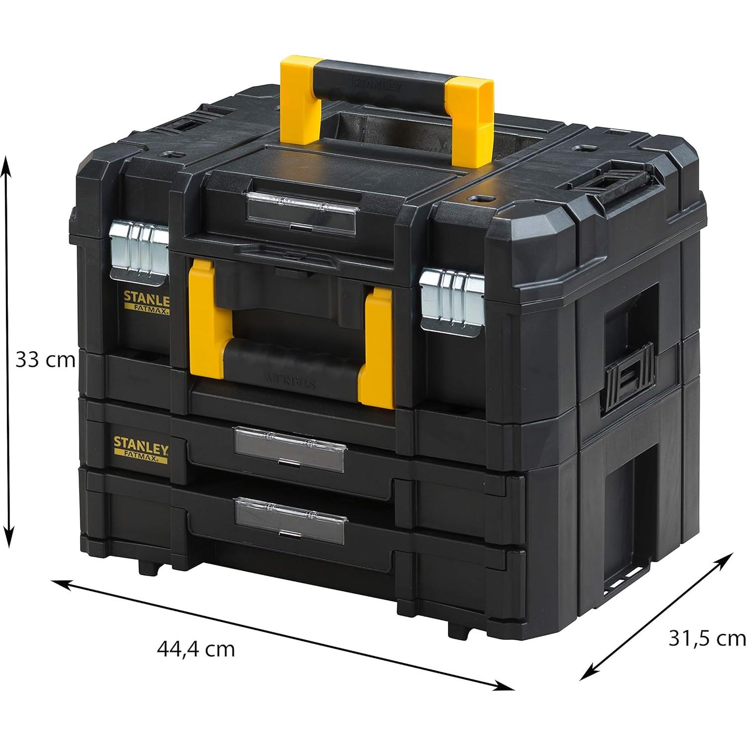 Caja de herramientas Stanley FatMax Tstak 21.5L con 2 cajones
