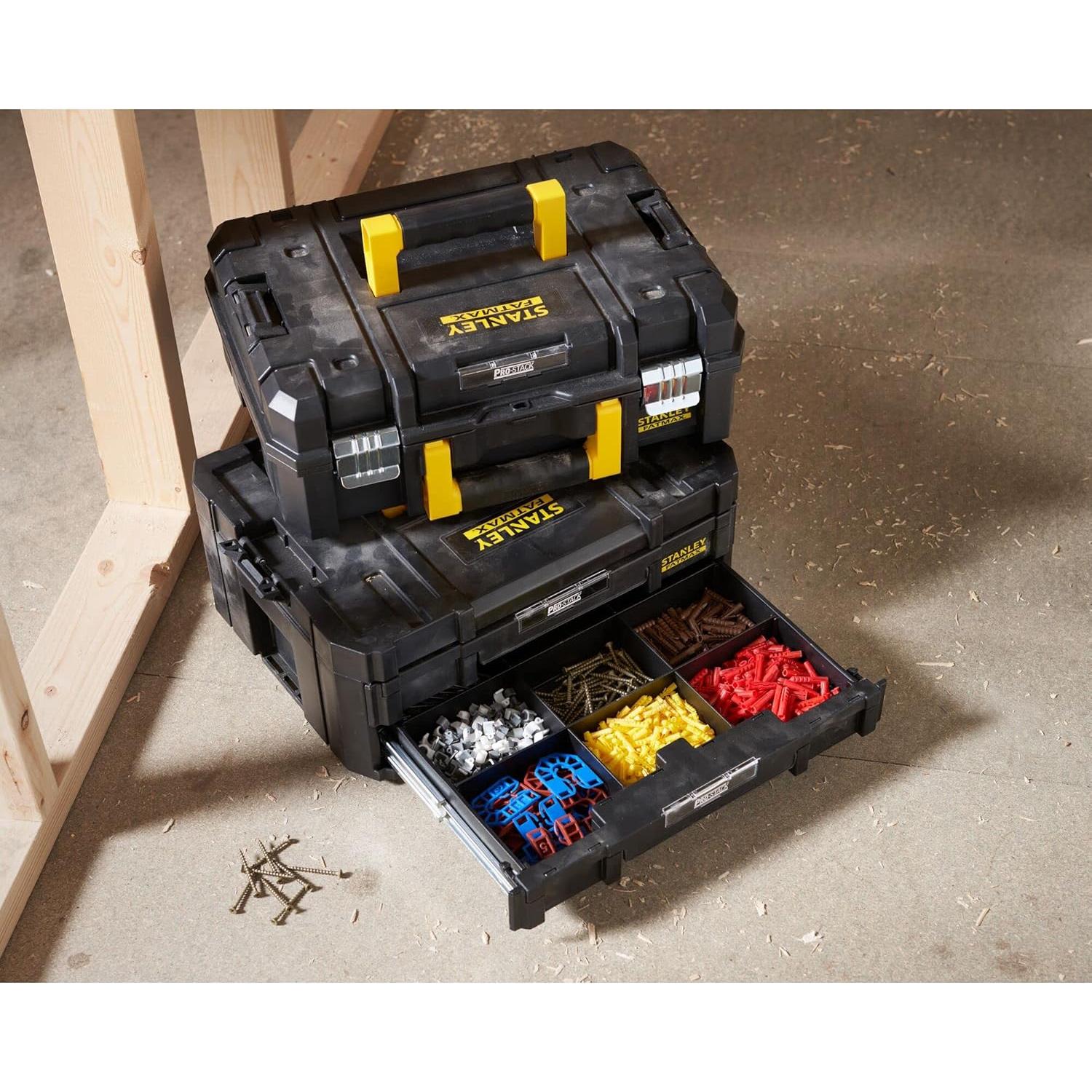 Caja de herramientas Stanley FatMax Tstak 21.5L con 2 cajones