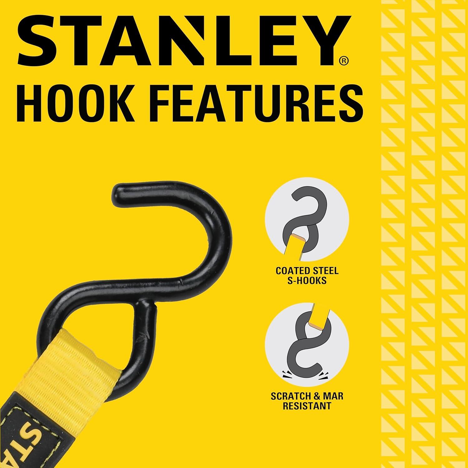 Correas de Amarre STANLEY S2001 1" x 3.05m 400kg Carga 2 Piezas