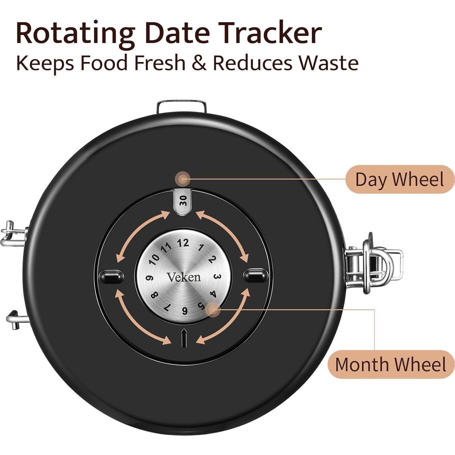 Contenedor de Café Veken 0.45 kg Acero Inoxidable Hermético Gris