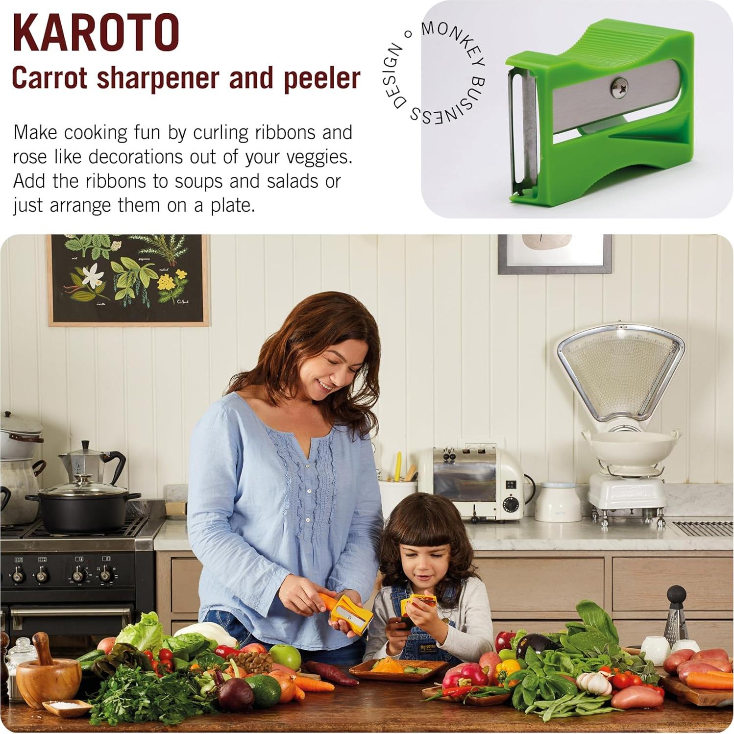 Pelador de Verduras Karoto Monkey Business Verde 7.8x5.5cm