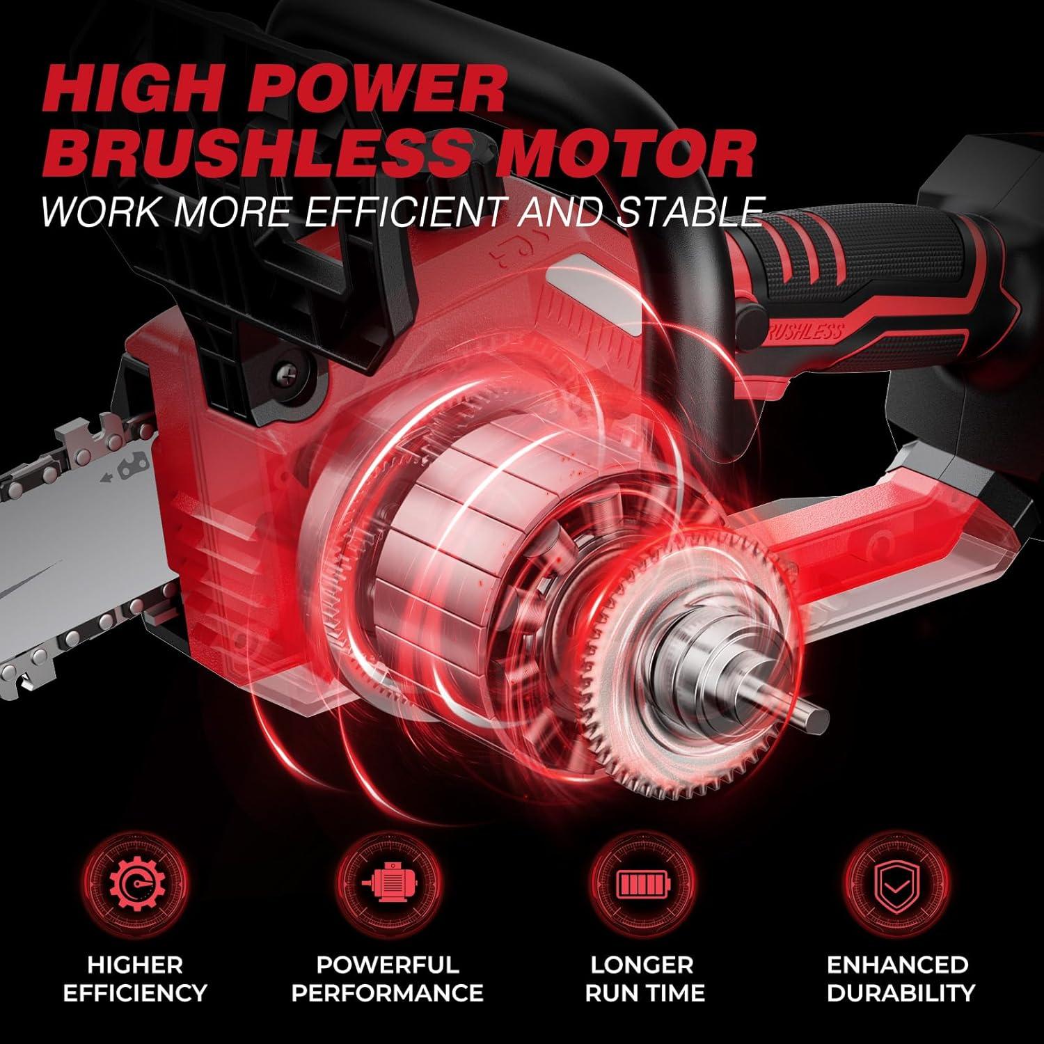 Sierra de Poste Inalámbrica 2-en-1 EVOIRON 10" con Motosierra