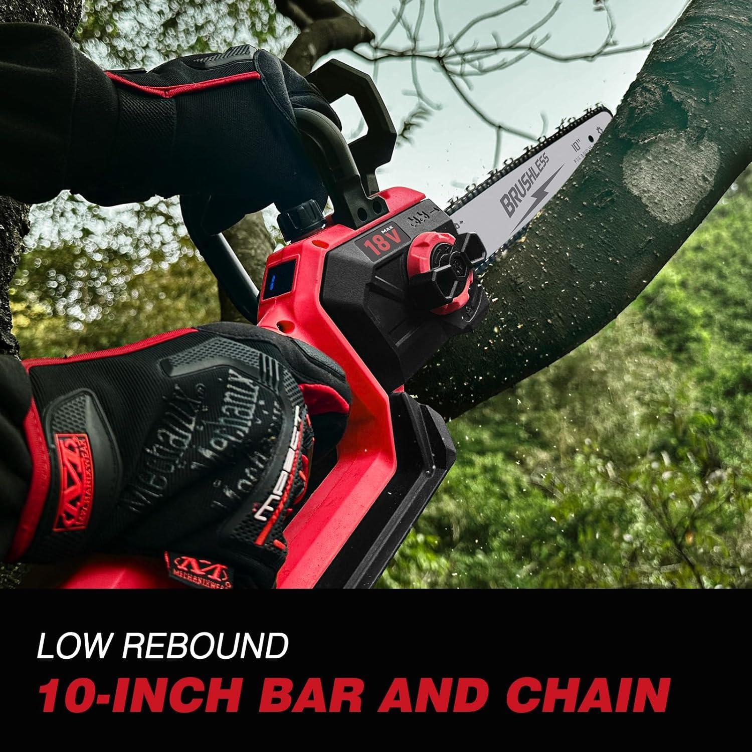 Sierra de Poste Inalámbrica 2-en-1 EVOIRON 10" con Motosierra