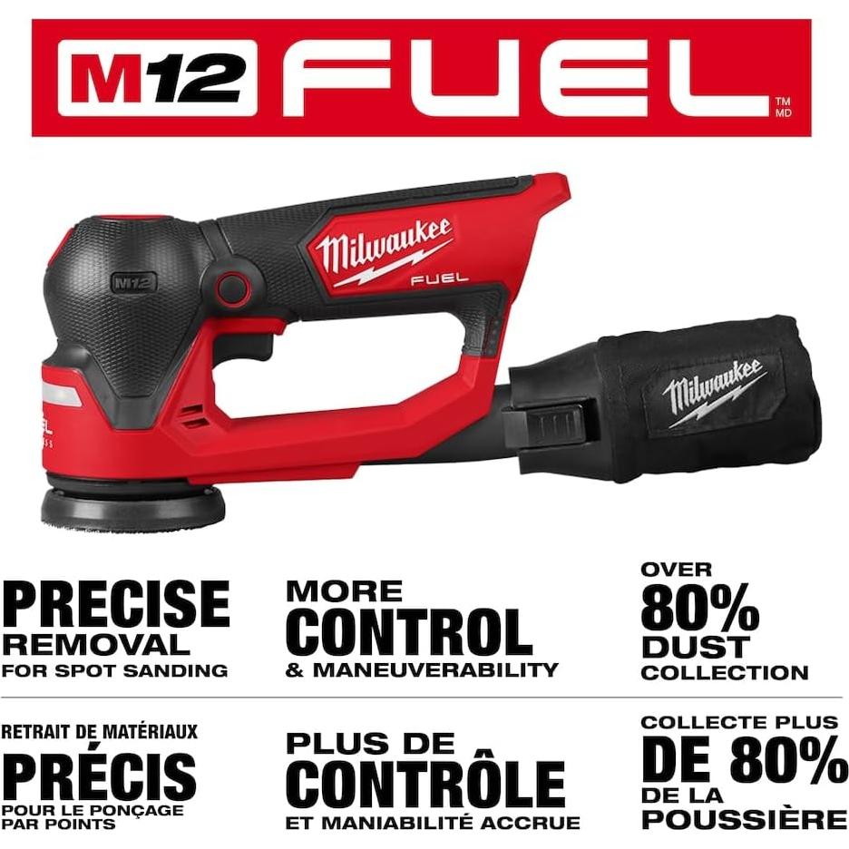 Lijadora Orbital Milwaukee M12 3 Pulgadas 1.62 kg