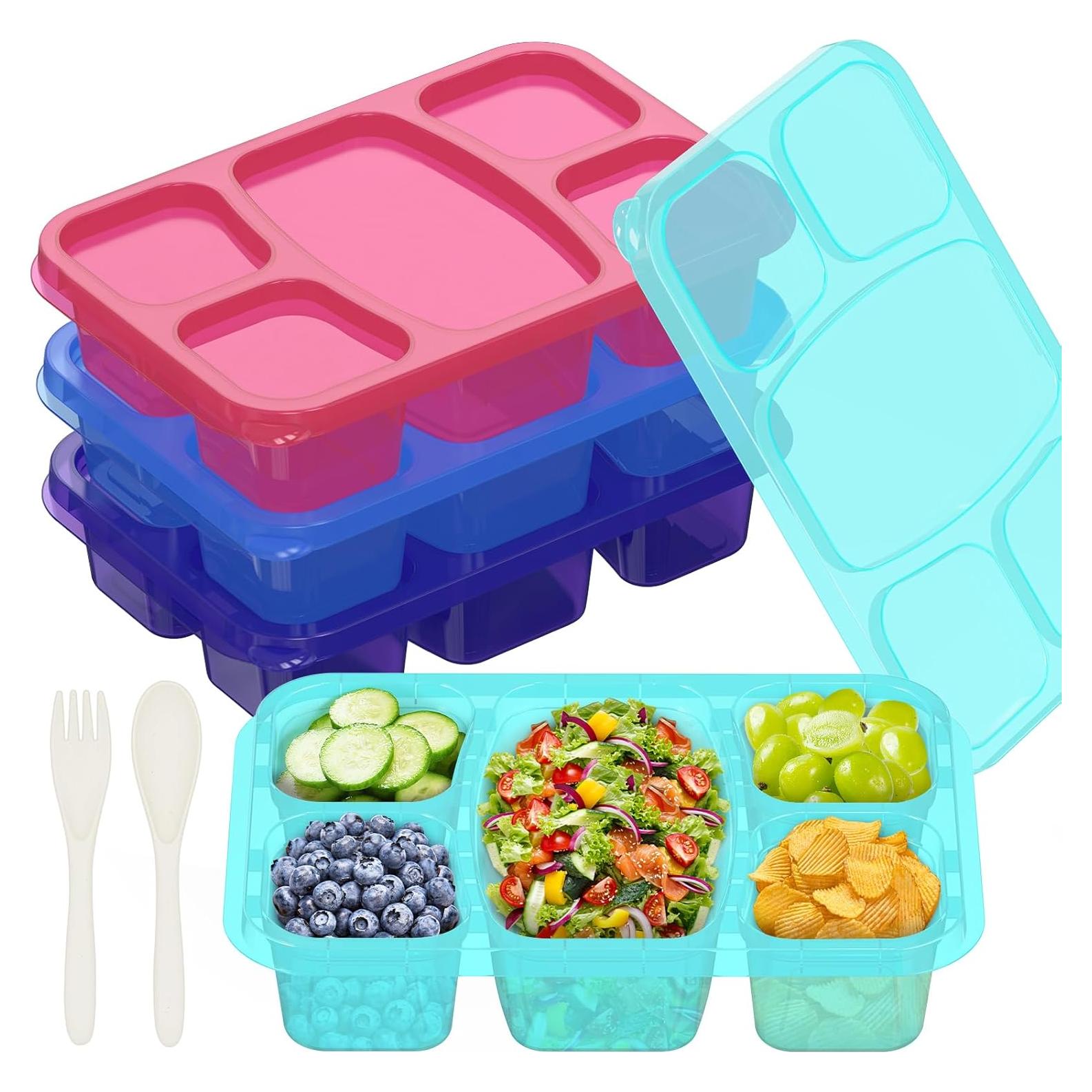 4 PCS Caja Bento Reutilizable Boyoyo 5 Compartimentos 0.64 kg