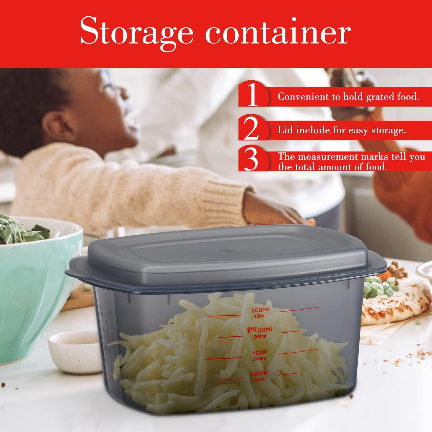 Rallador de Queso Ourokhome 4 en 1 Acero Inoxidable Negro