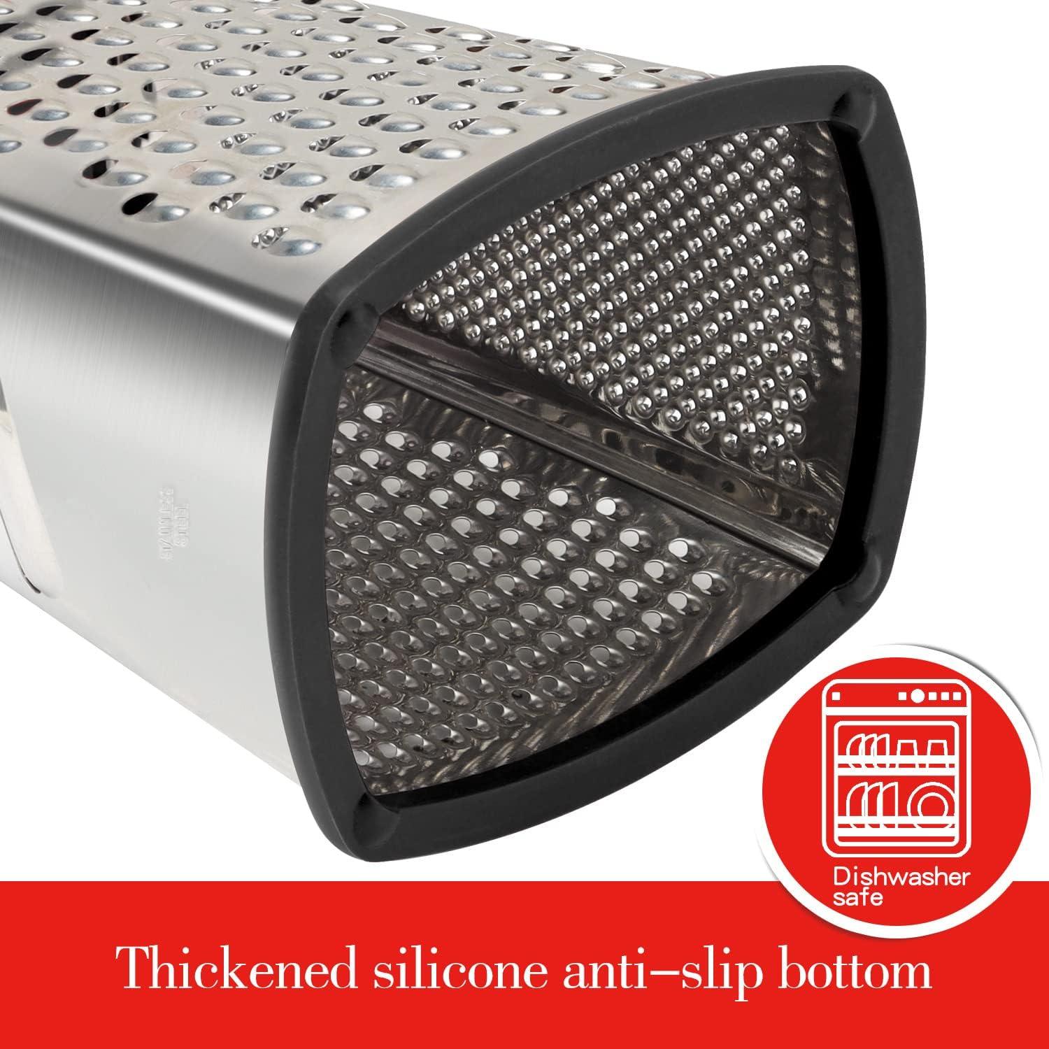 Rallador de Queso Ourokhome 4 en 1 Acero Inoxidable Negro