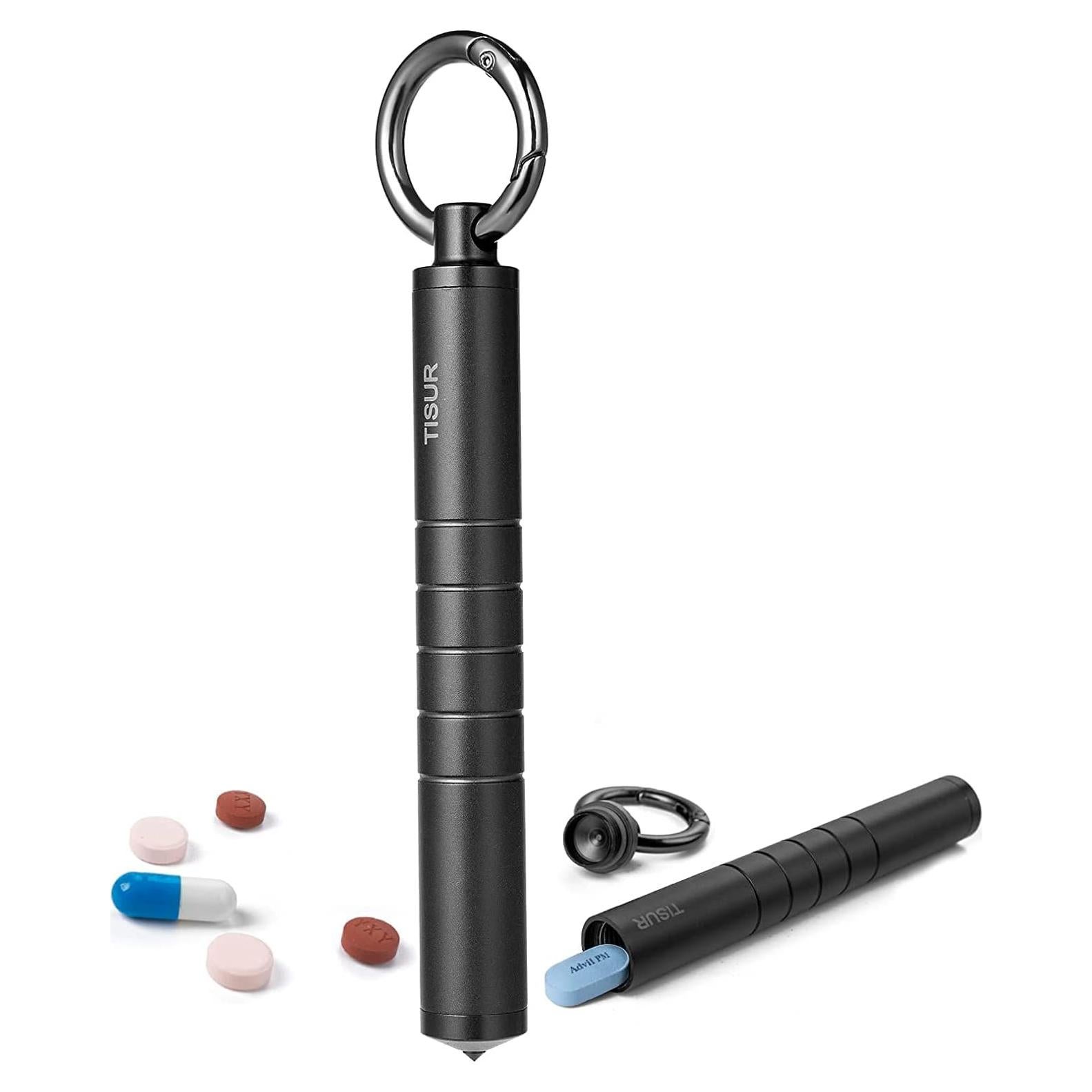 Organizador de Pastillas TISUR de Titanio Negro, Caja EDC Compacta