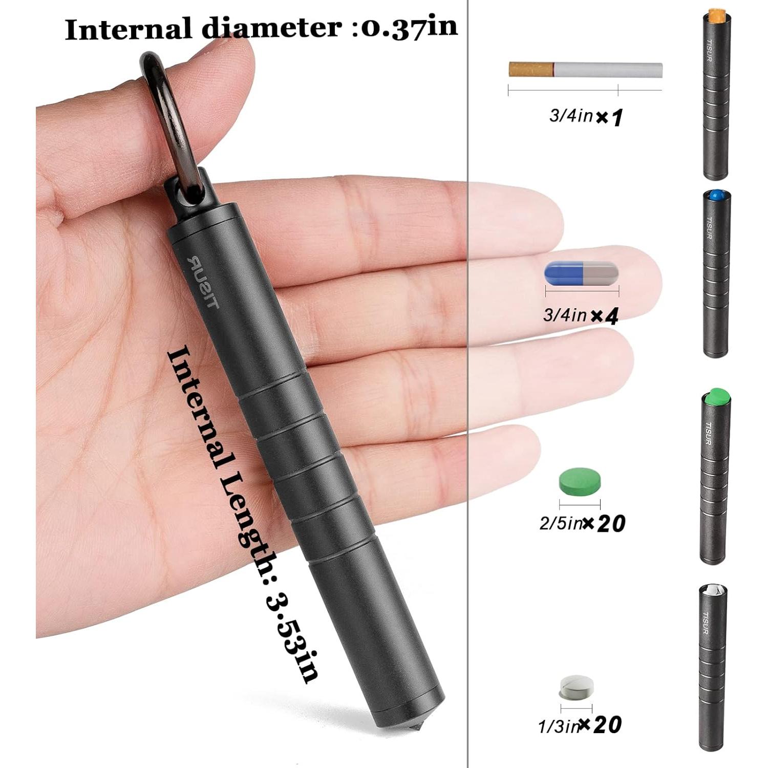 Organizador de Pastillas TISUR de Titanio Negro, Caja EDC Compacta