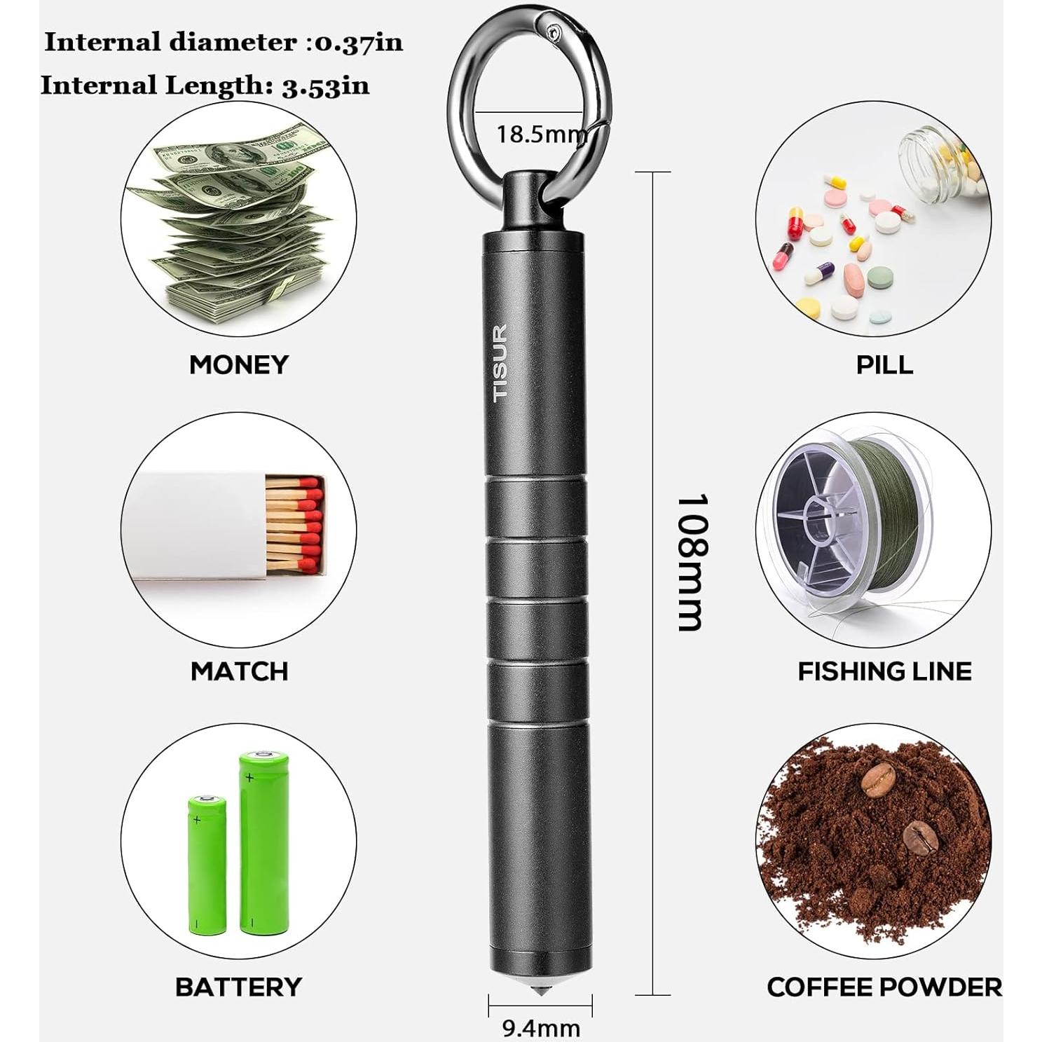 Organizador de Pastillas TISUR de Titanio Negro, Caja EDC Compacta