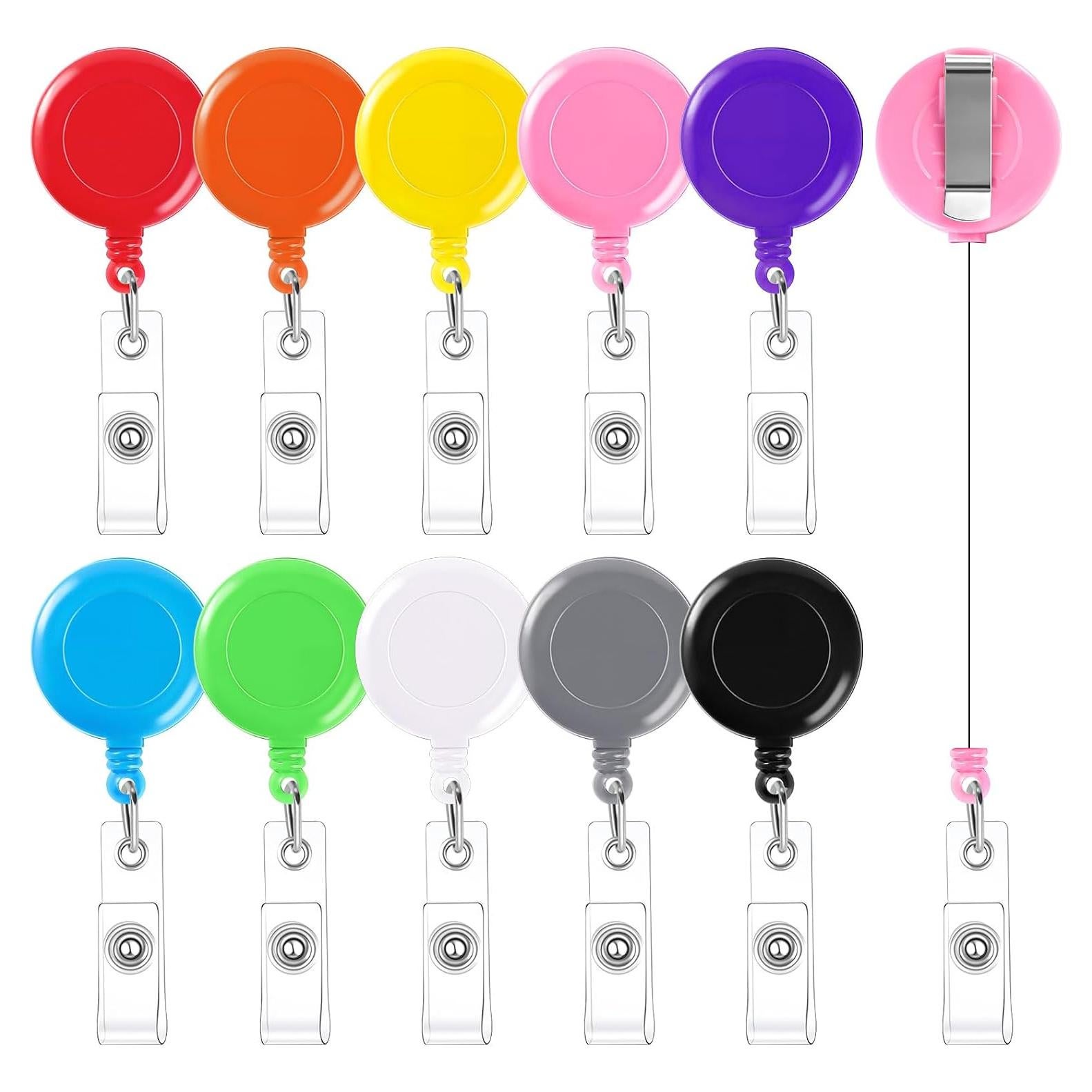 Portacarnets Retráctiles BESARME 30 Piezas Clip Giratorio