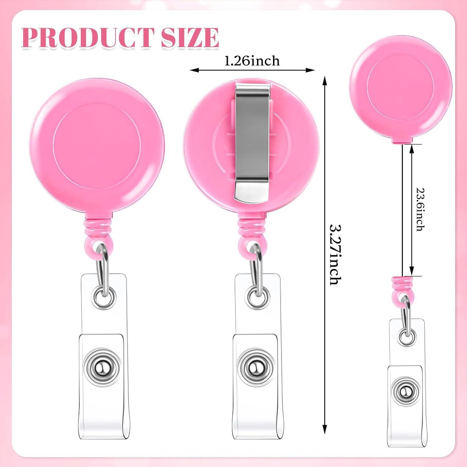 Portacarnets Retráctiles BESARME 30 Piezas Clip Giratorio