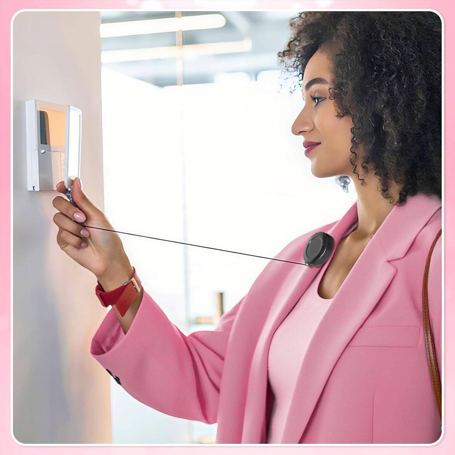 Portacarnets Retráctiles BESARME 30 Piezas Clip Giratorio