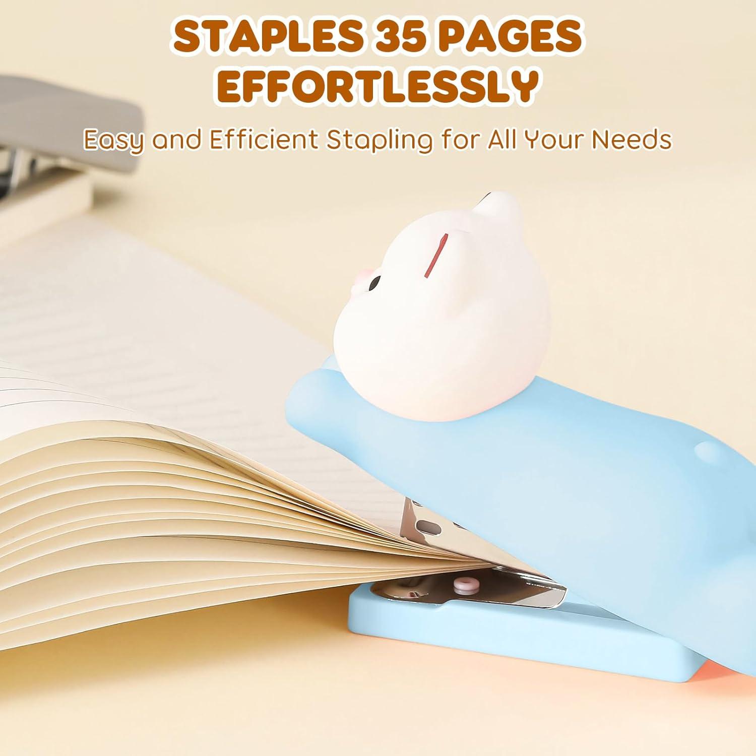 Grapadora Mini Honagu Azul de Silicona para Oficina y Escuela