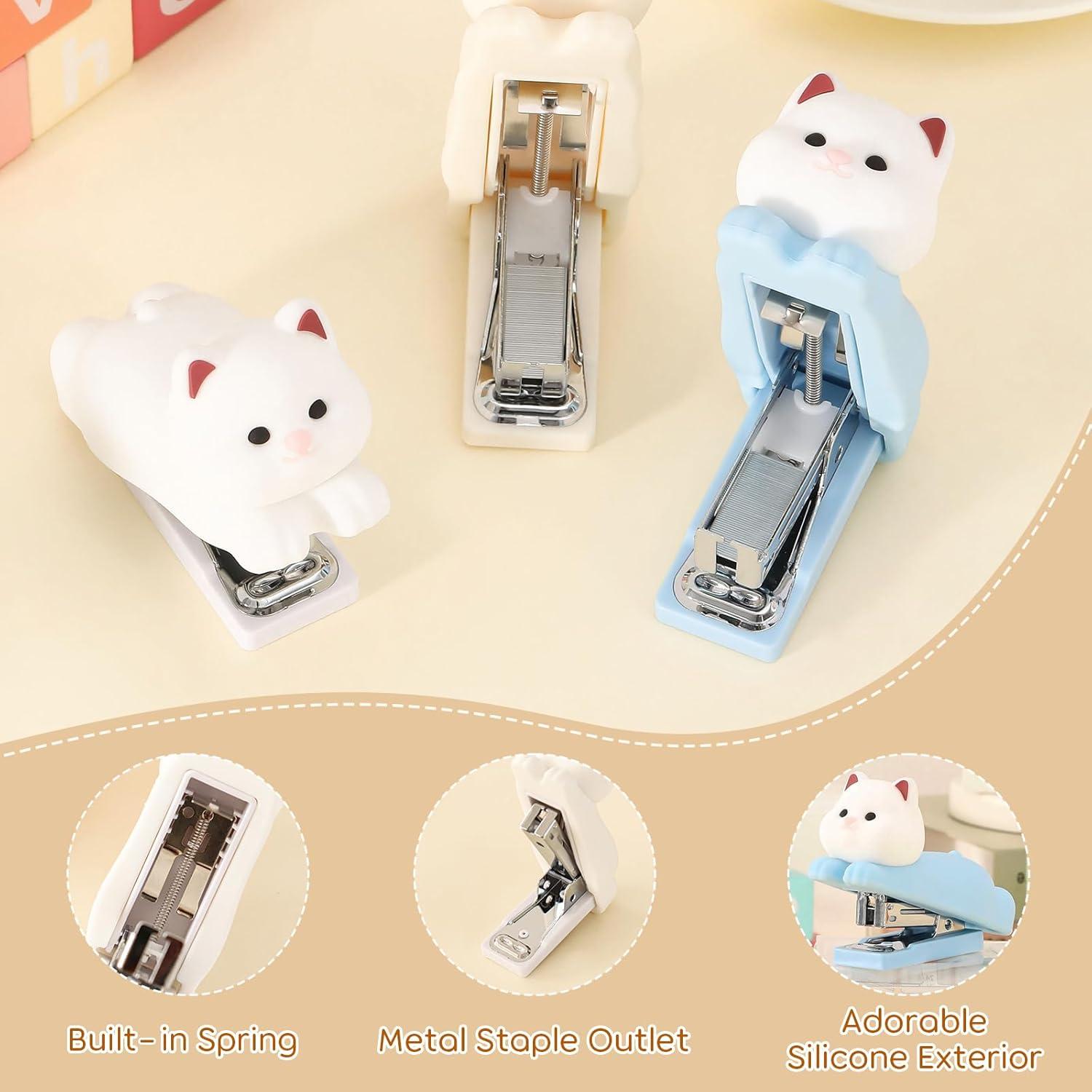 Grapadora Mini Honagu Azul de Silicona para Oficina y Escuela