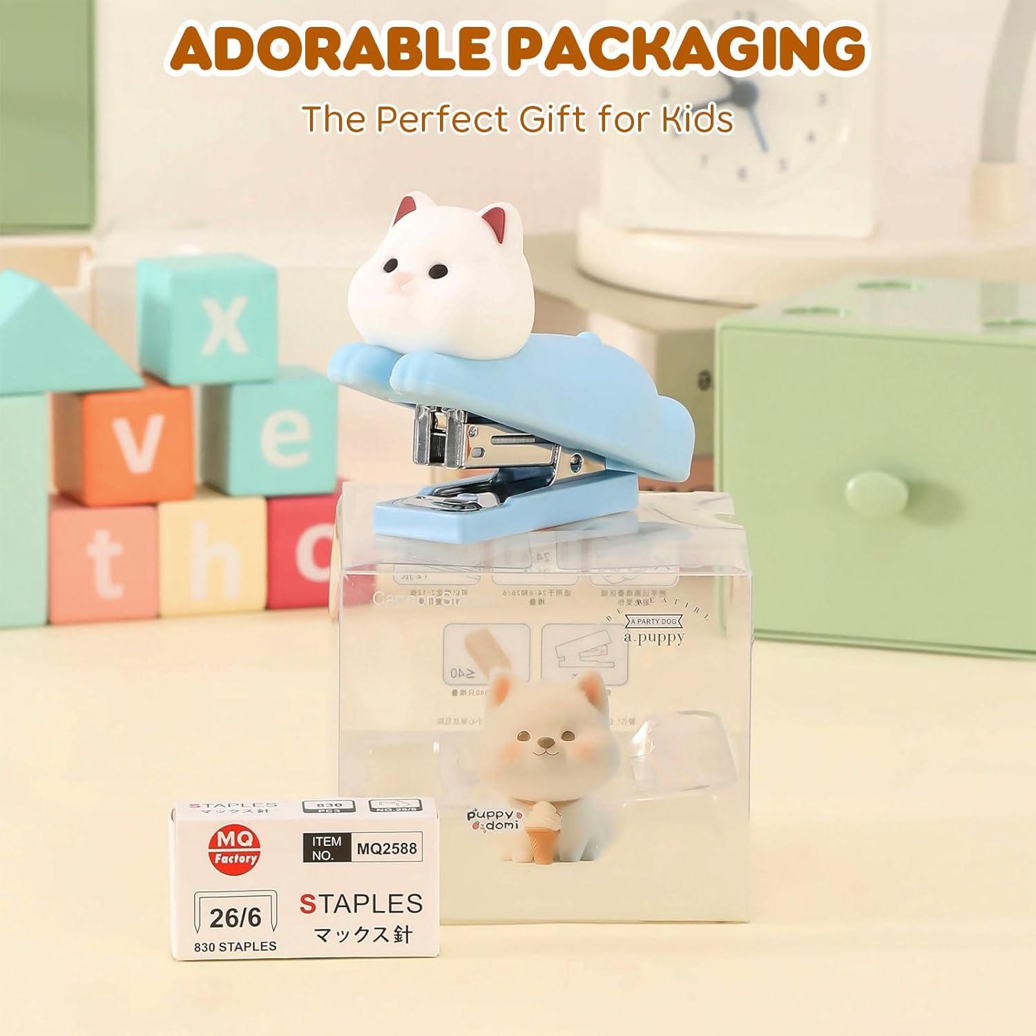 Grapadora Mini Honagu Azul de Silicona para Oficina y Escuela