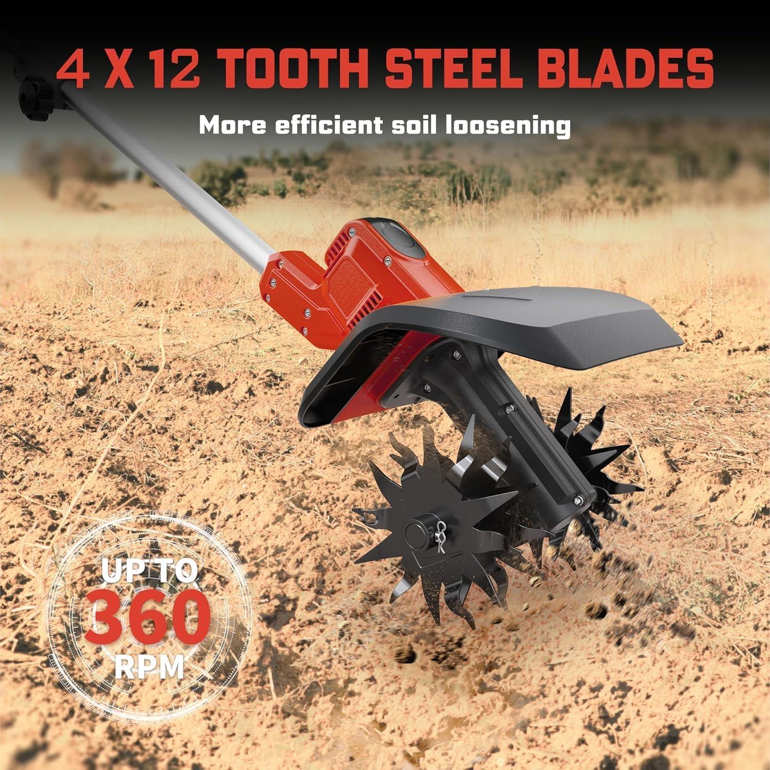 Cultivador Eléctrico Inalámbrico NAOKEV 18V 300W 360RPM