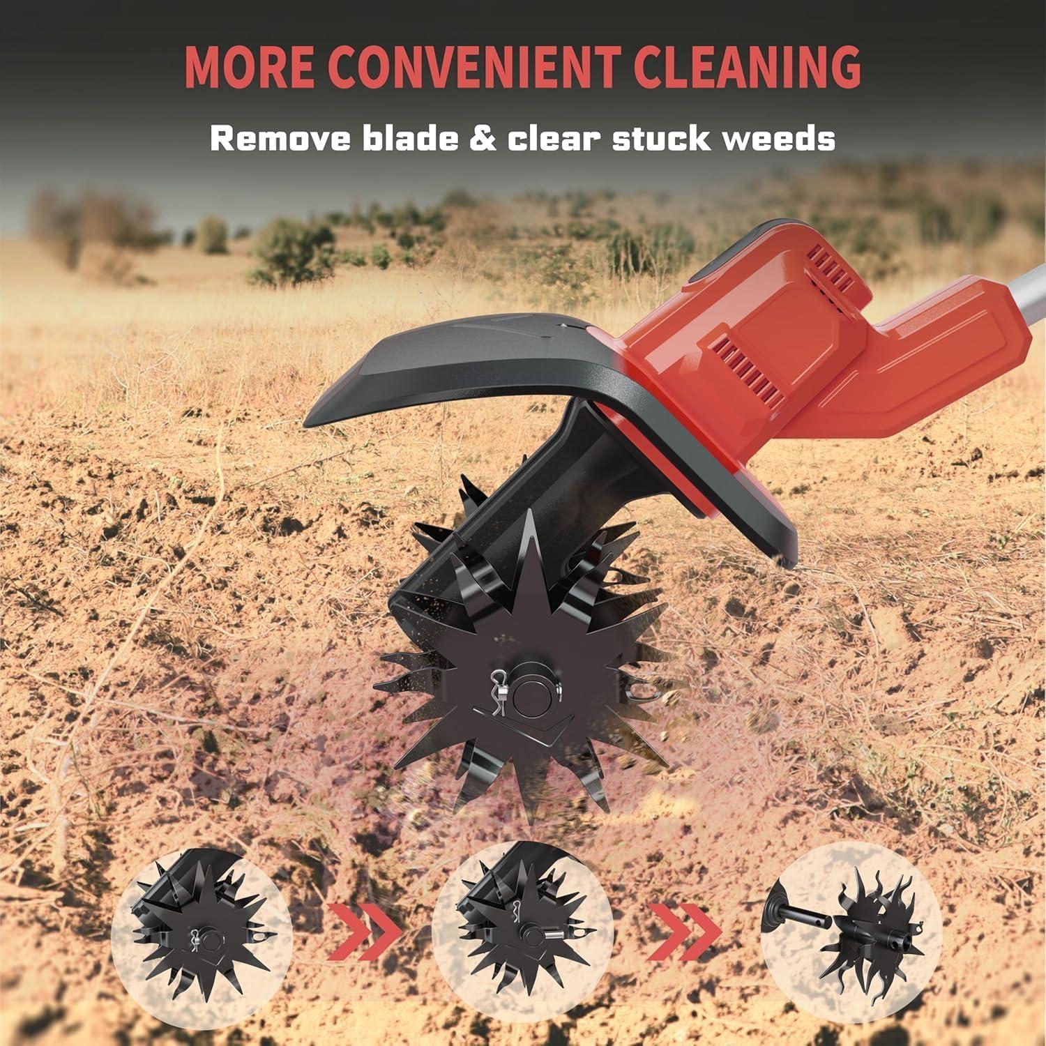 Cultivador Eléctrico Inalámbrico NAOKEV 18V 300W 360RPM