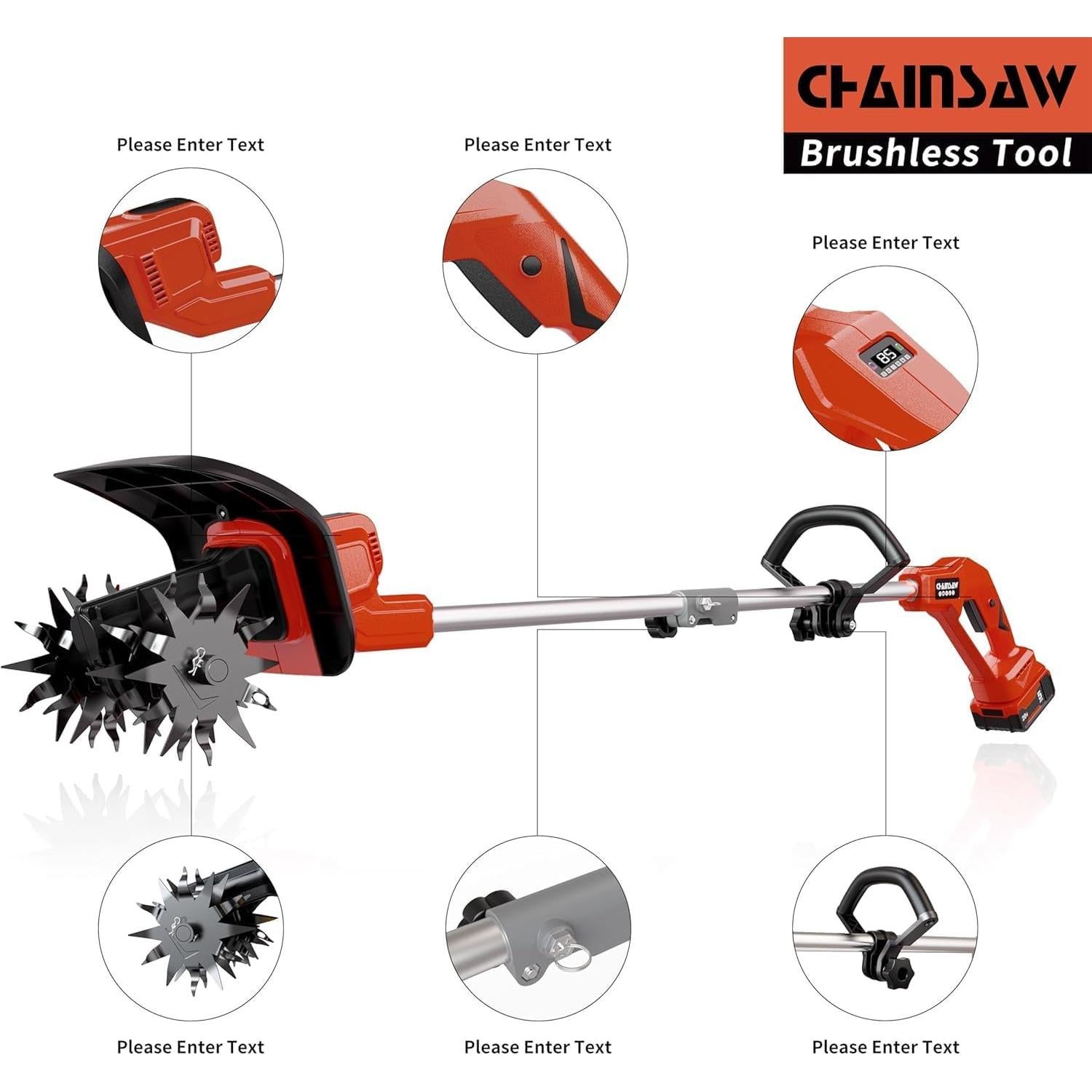 Cultivador Eléctrico Inalámbrico NAOKEV 18V 300W 360RPM