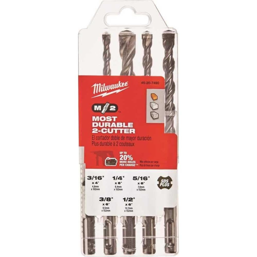 Brocas de Carburo Milwaukee SDS-Plus 5 Piezas 4.8-12.7 mm