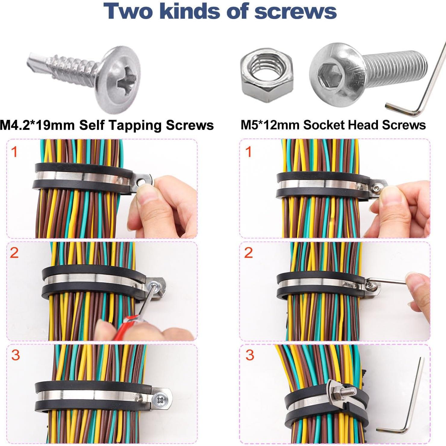 Abrazaderas de Cable 50PCS Taiss 1/2" Acero Inoxidable 304