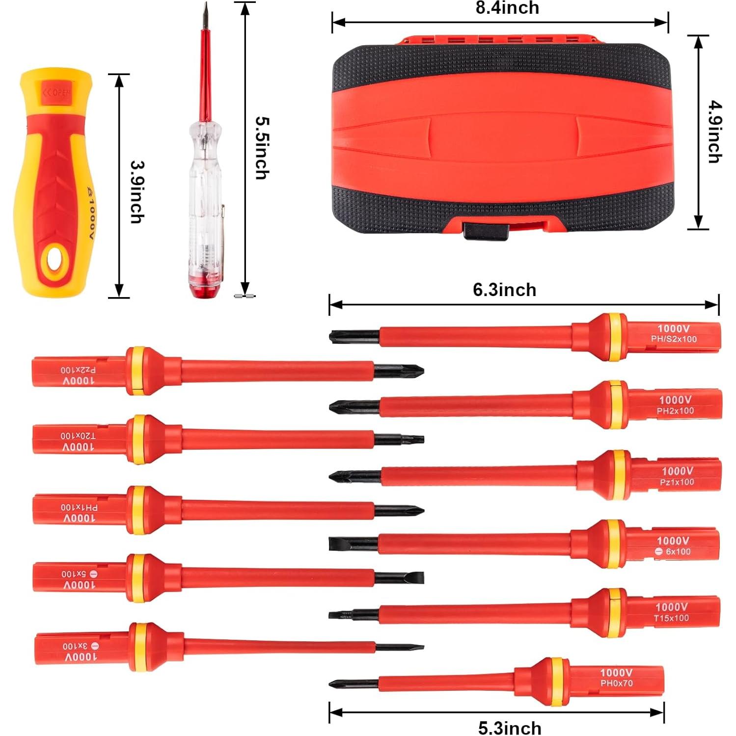 Juego de Destornilladores Aislados 13PCS Devvicoo 1000V Acero S2