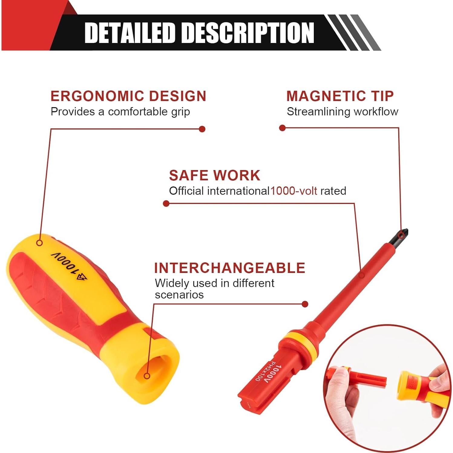 Juego de Destornilladores Aislados 13PCS Devvicoo 1000V Acero S2