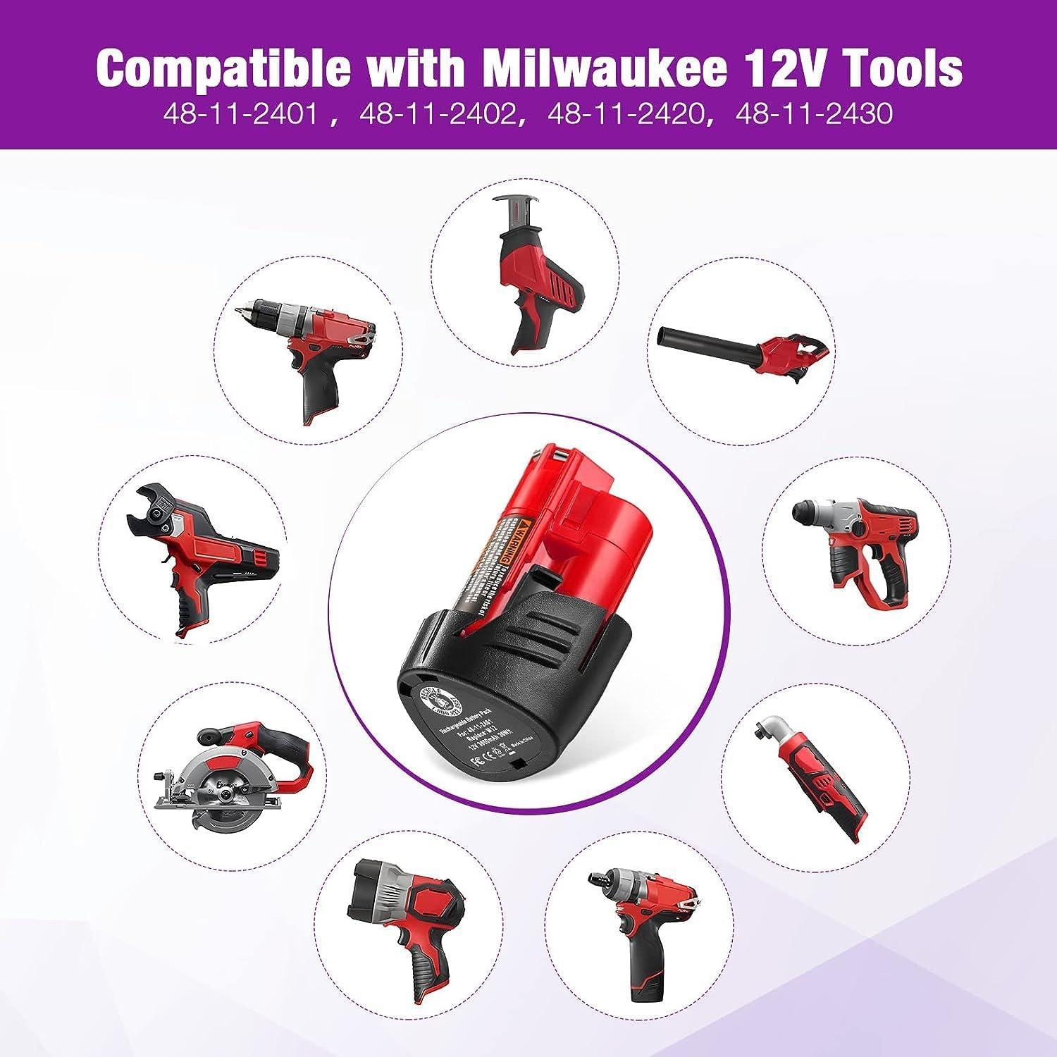 Batería de Reemplazo Milwaukee M12 12V 3.0Ah Litio - Paquete de 2