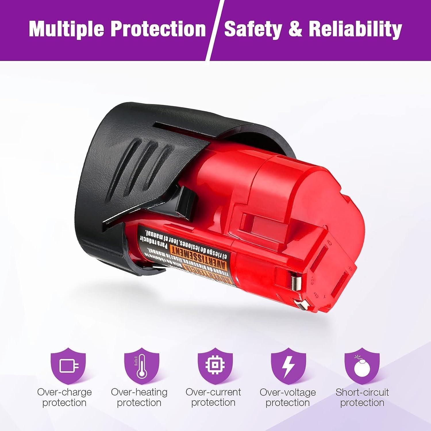 Batería de Reemplazo Milwaukee M12 12V 3.0Ah Litio - Paquete de 2