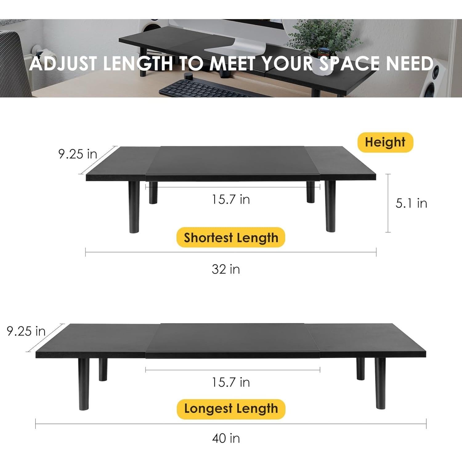 Soporte Doble Monitor Ajustable Across-Star 32-40 Pulgadas Negro