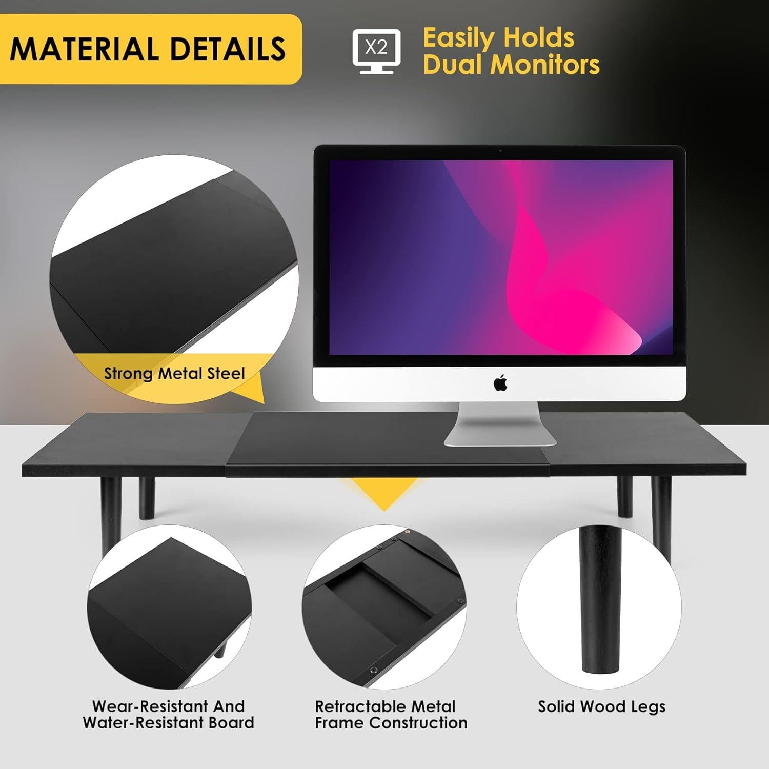 Soporte Doble Monitor Ajustable Across-Star 32-40 Pulgadas Negro