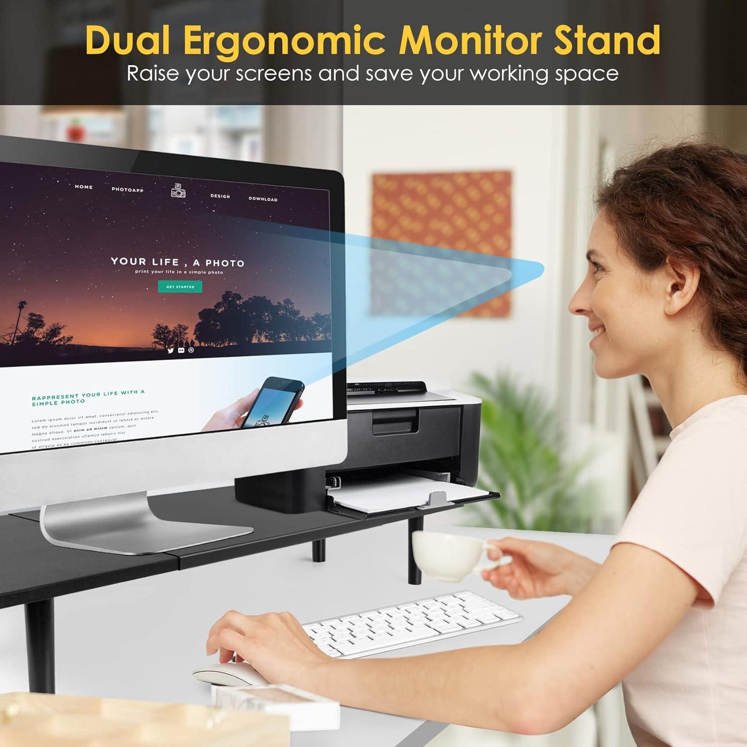Soporte Doble Monitor Ajustable Across-Star 32-40 Pulgadas Negro