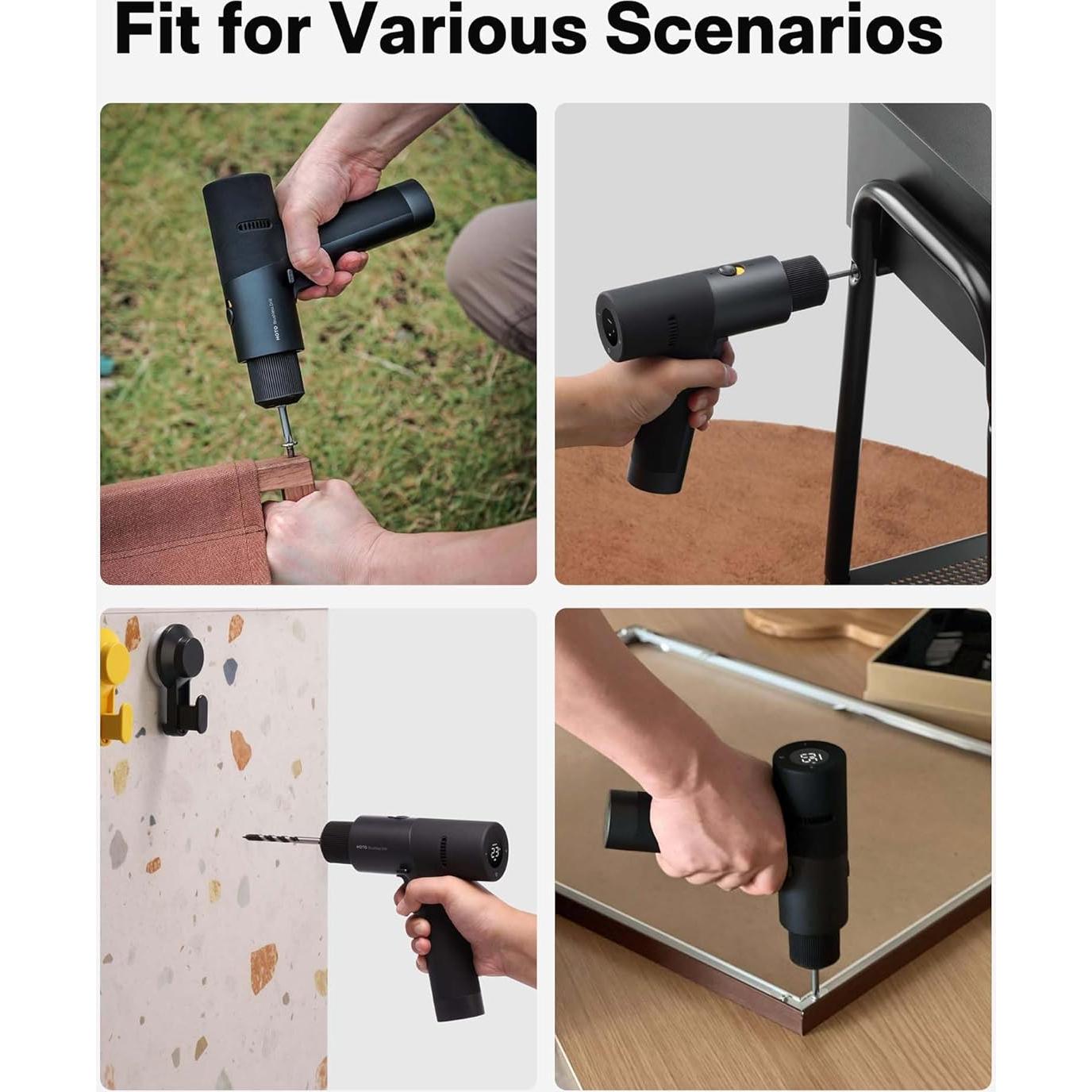 Taladro Inalámbrico HOTO 12V Sin Escobillas 30N·m LED 1400RPM