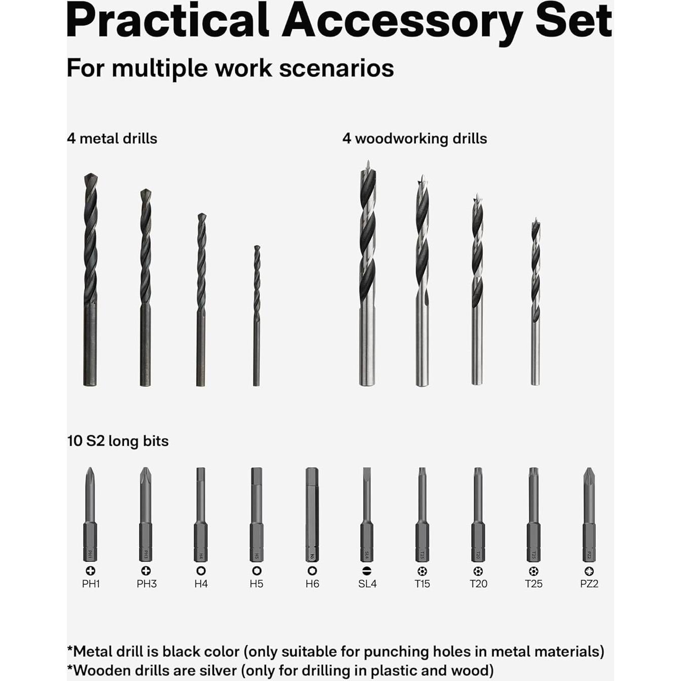 Taladro Inalámbrico HOTO 12V Sin Escobillas 30N·m LED 1400RPM