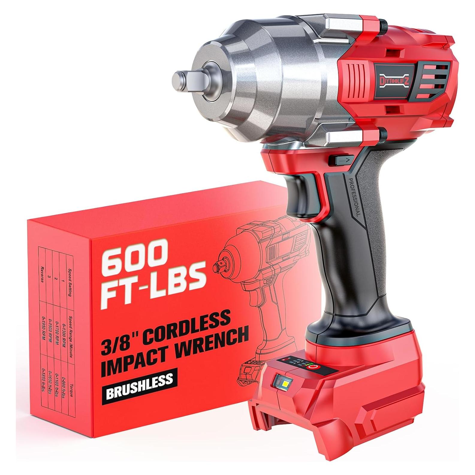 Llave de impacto inalámbrica 3/8" DIYtoolifz 600 Nm 3100 RPM