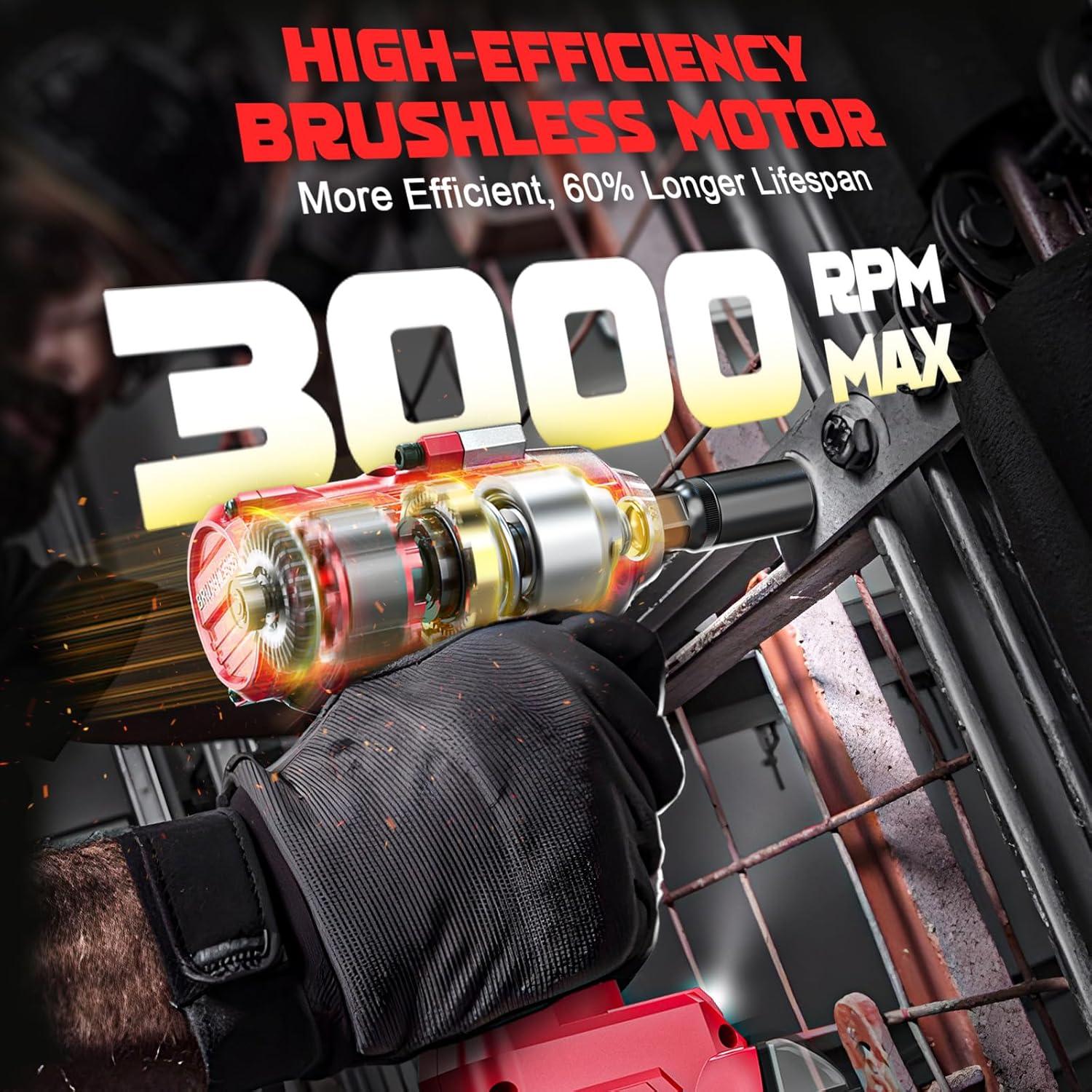 Llave de impacto inalámbrica 3/8" DIYtoolifz 600 Nm 3100 RPM