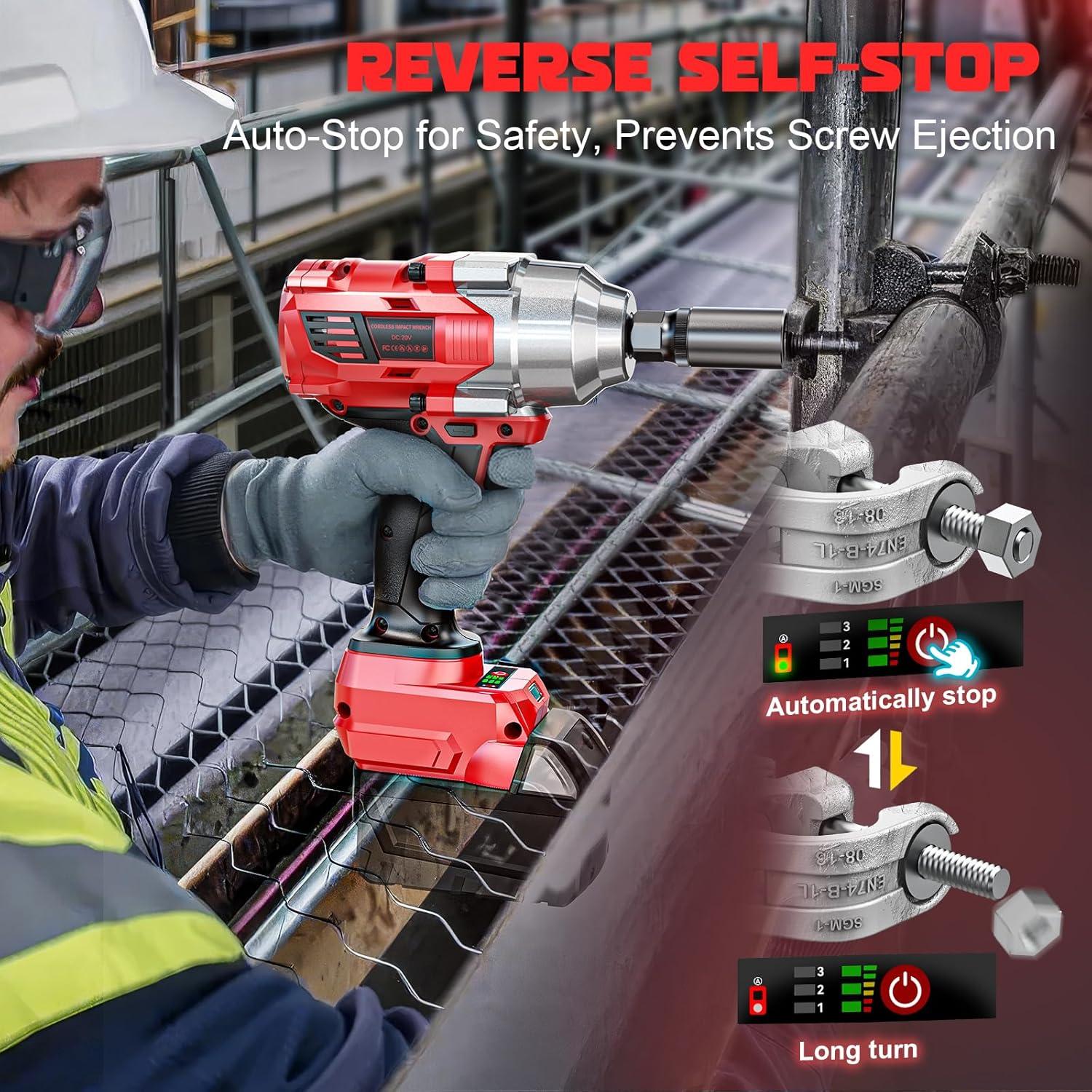 Llave de impacto inalámbrica 3/8" DIYtoolifz 600 Nm 3100 RPM