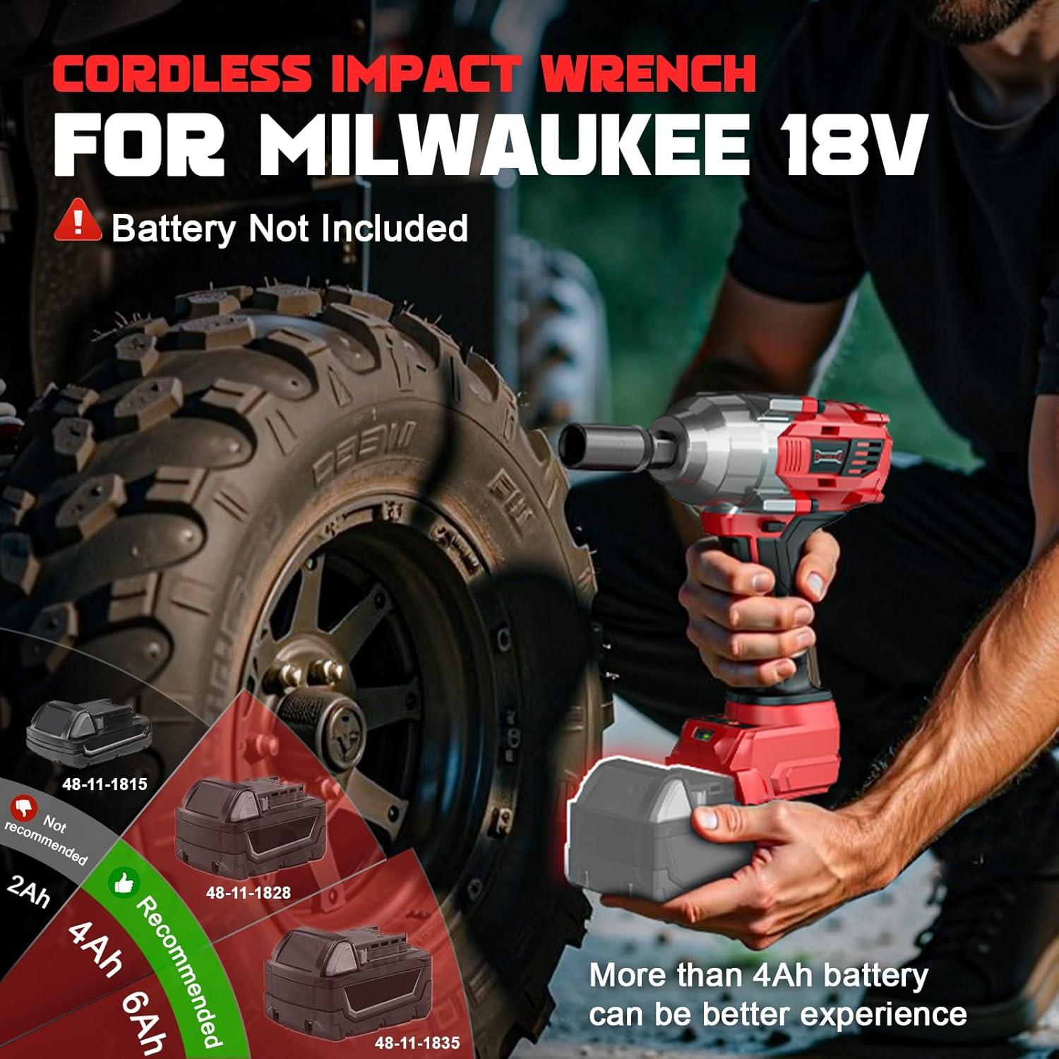 Llave de impacto inalámbrica 3/8" DIYtoolifz 600 Nm 3100 RPM