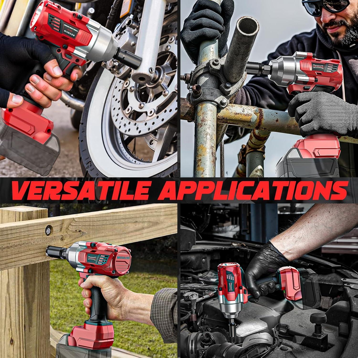 Llave de impacto inalámbrica 3/8" DIYtoolifz 600 Nm 3100 RPM