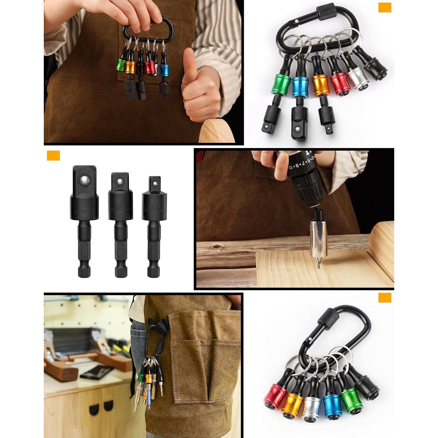 Soporte de Puntas Katerk 1/4 3/8 1/2 Adaptador Hex Rotativo