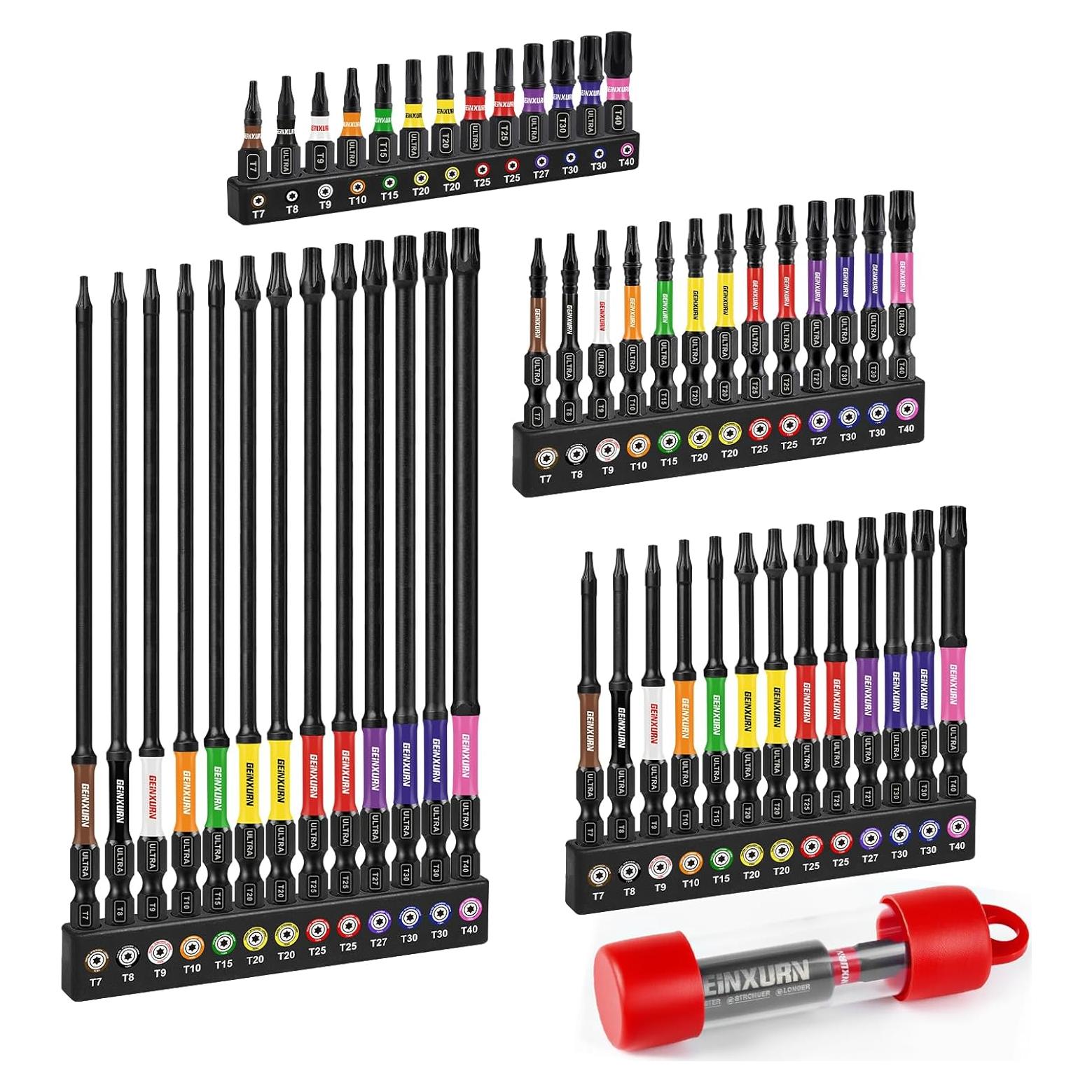Juego de Puntas de Destornillador Torx GEINXURN 53 Pcs Acero S2