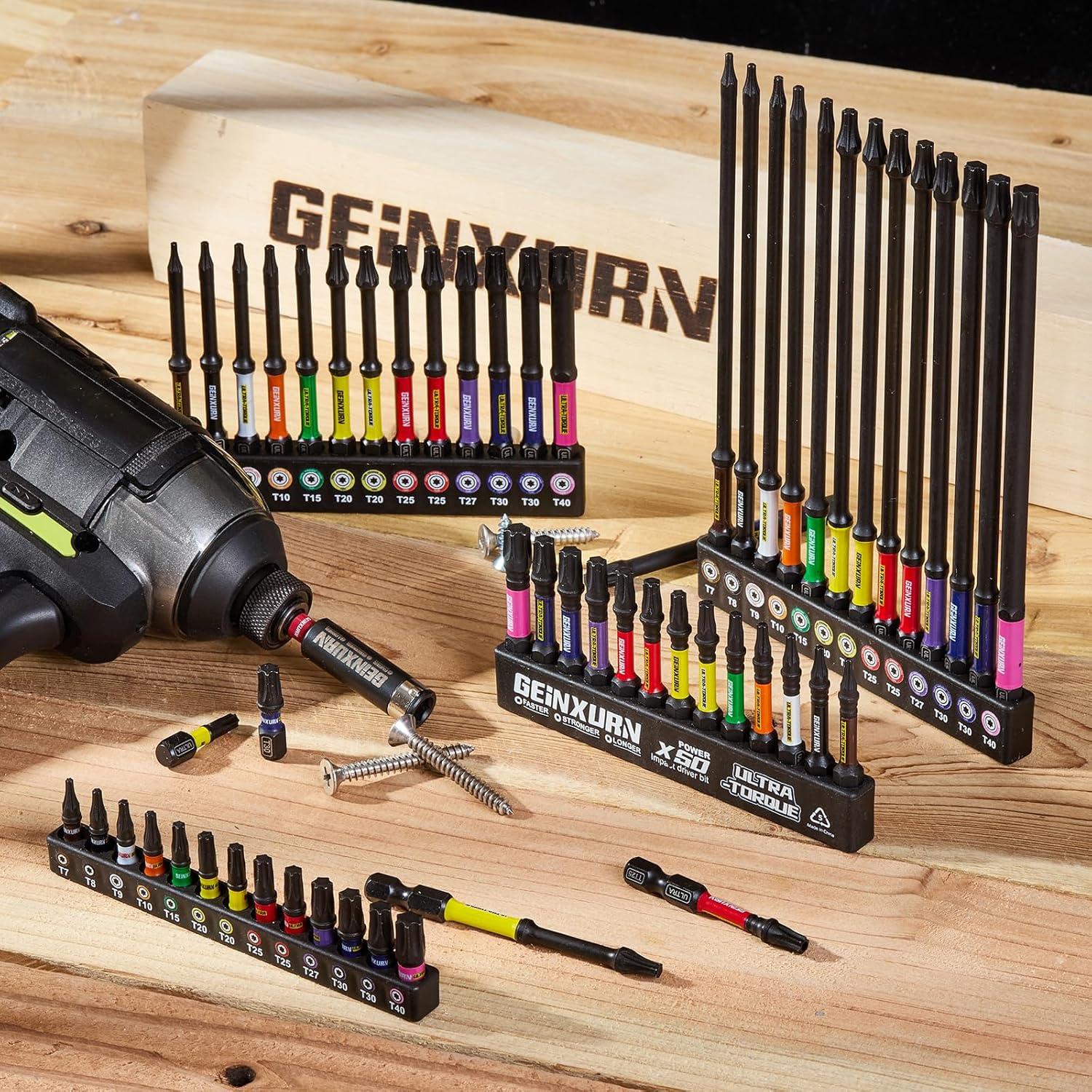 Juego de Puntas de Destornillador Torx GEINXURN 53 Pcs Acero S2