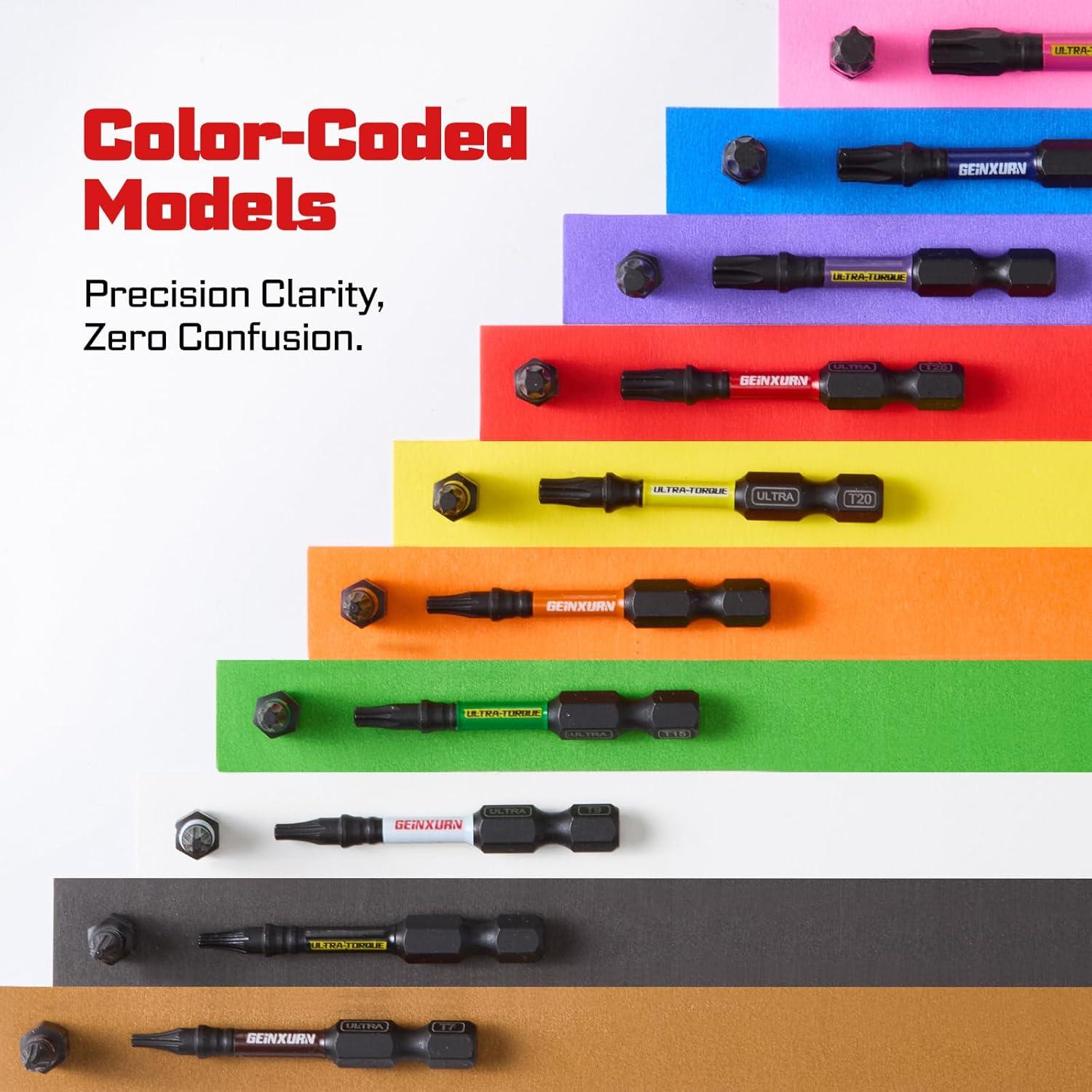 Juego de Puntas de Destornillador Torx GEINXURN 53 Pcs Acero S2