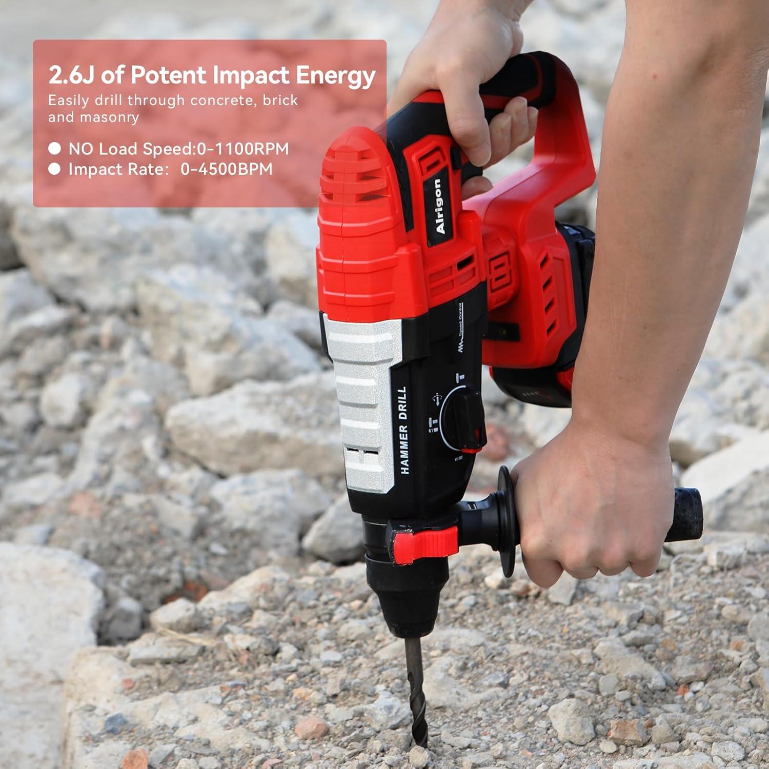 Taladro de Martillo Rotativo Inalámbrico Alrigon 18V 2.6J