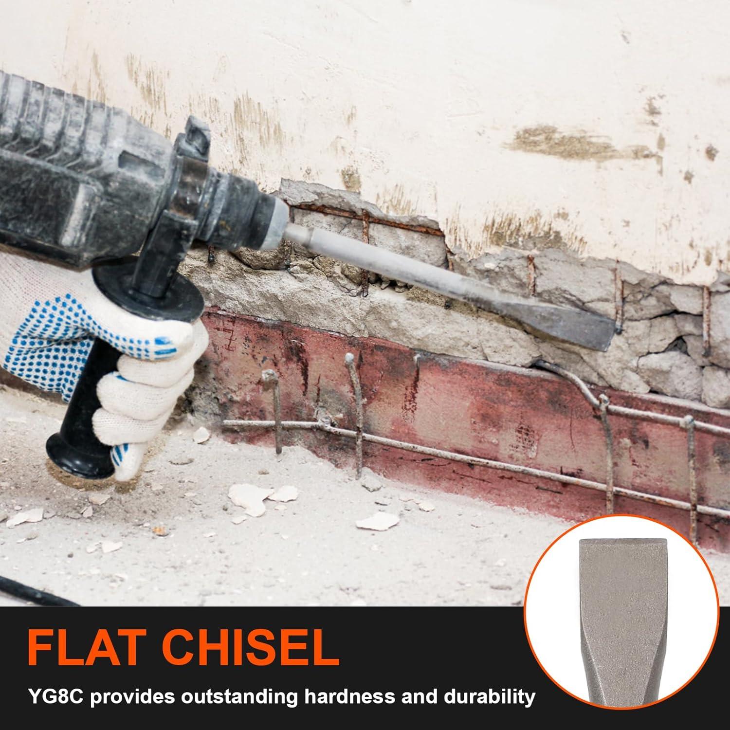 Juego de Cinceles SDS Plus COMOWARE 6 Piezas Acero 40Cr