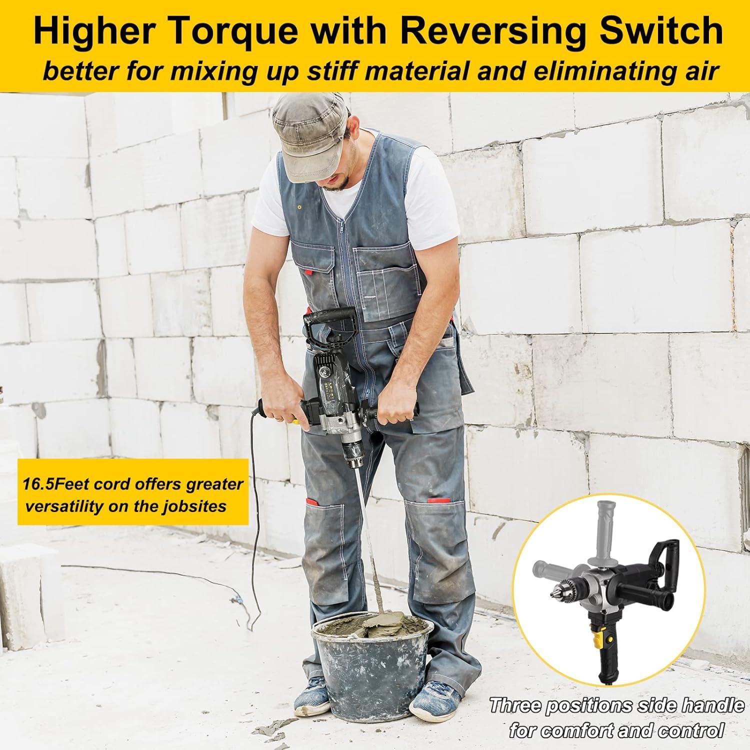 Mezclador de Taladro ROLAYSEE TOOLS 10A 1200W 5/8" Velocidad Variable