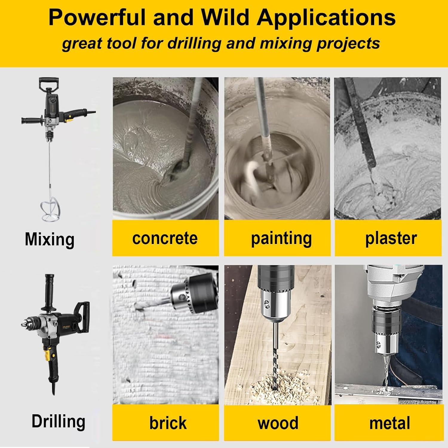 Mezclador de Taladro ROLAYSEE TOOLS 10A 1200W 5/8" Velocidad Variable